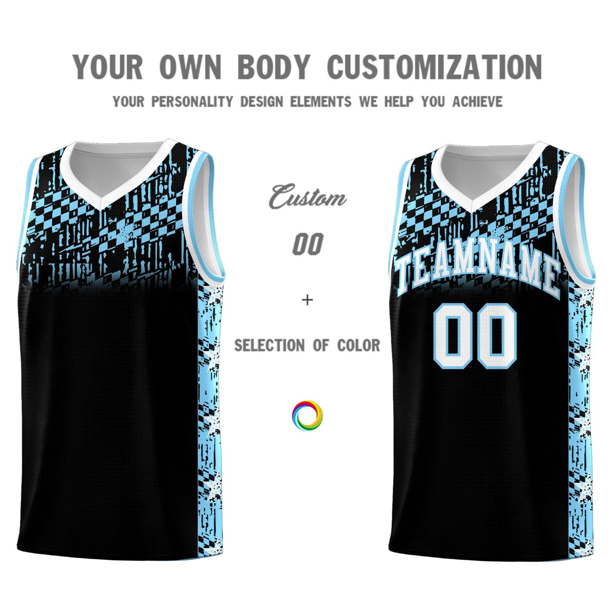Custom Black Mosaic Stars Pattern Sports Uniform Basketball Jersey|KXKSHOP