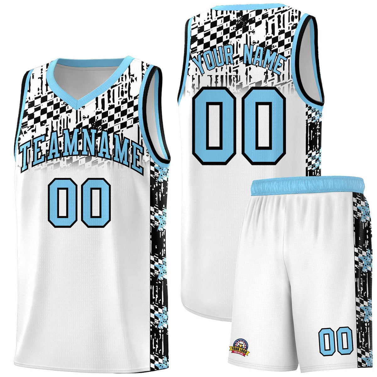 Custom White Mosaic Stars Pattern Sports Uniform Basketball Jersey|KXKSHOP