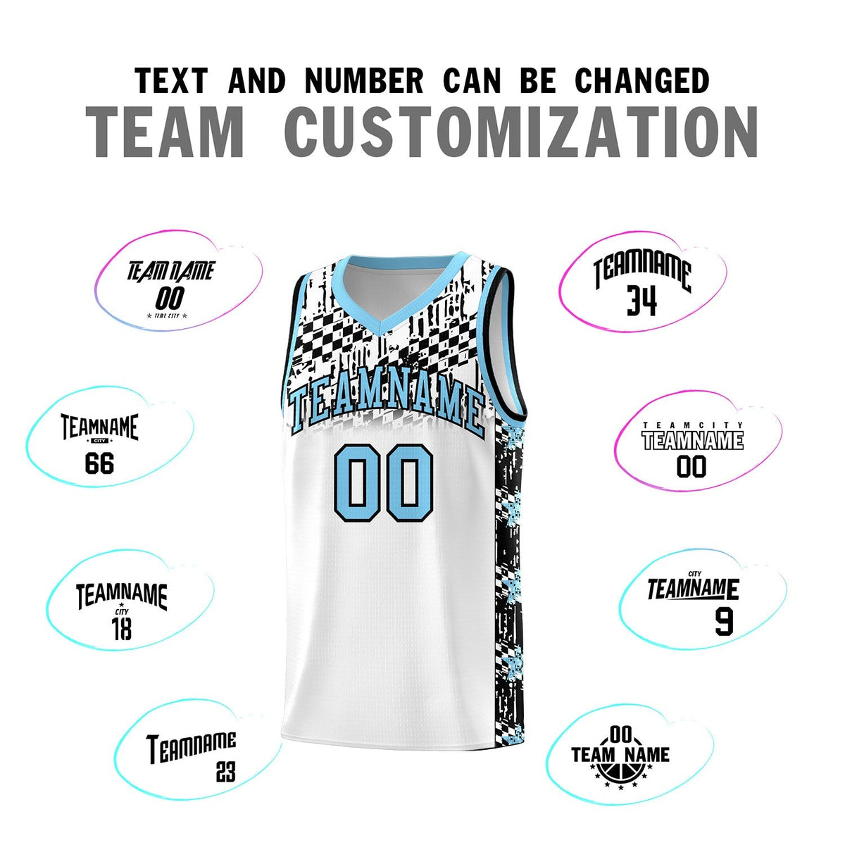 Custom White Mosaic Stars Pattern Sports Uniform Basketball Jersey|KXKSHOP