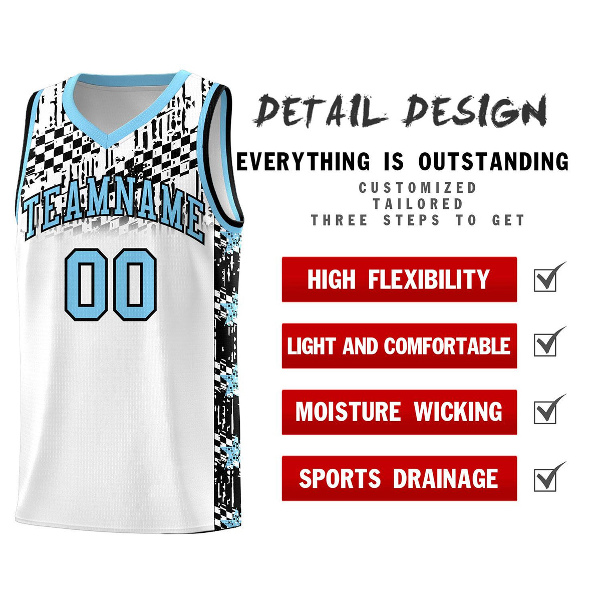 Custom White Mosaic Stars Pattern Sports Uniform Basketball Jersey|KXKSHOP