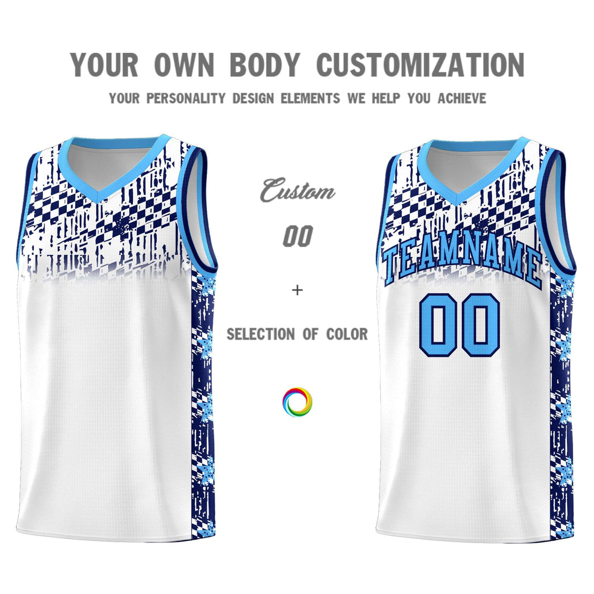 Custom White Mosaic Stars Pattern Sports Uniform Basketball Jersey|KXKSHOP