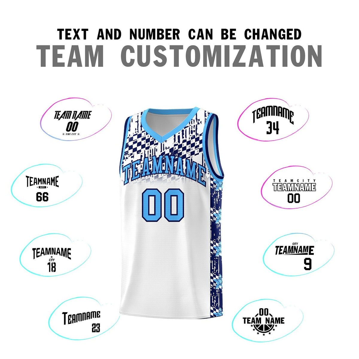Custom White Mosaic Stars Pattern Sports Uniform Basketball Jersey|KXKSHOP