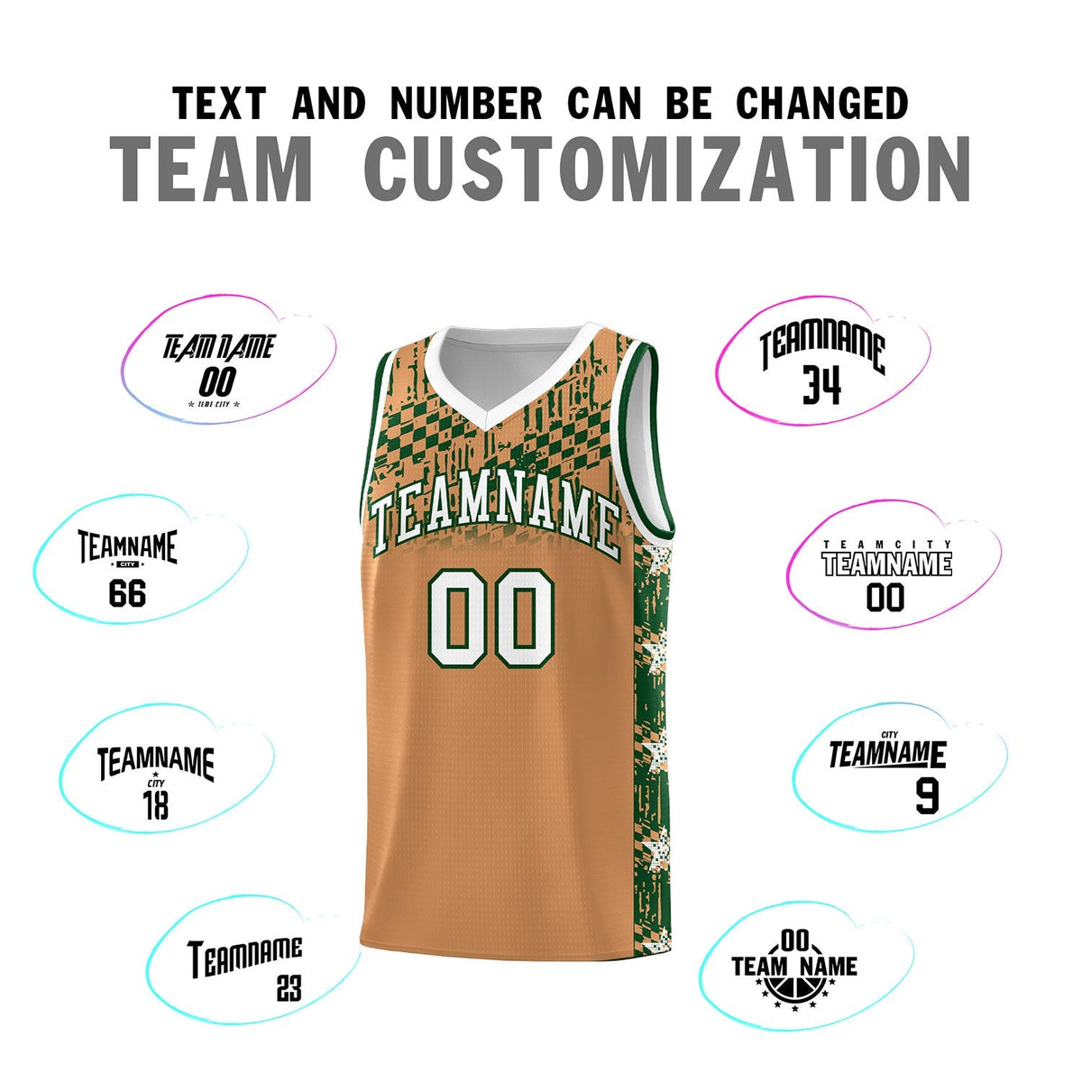 Custom Buckskin Brown Mosaic Stars Pattern Sports Uniform Basketball Jersey|KXKSHOP