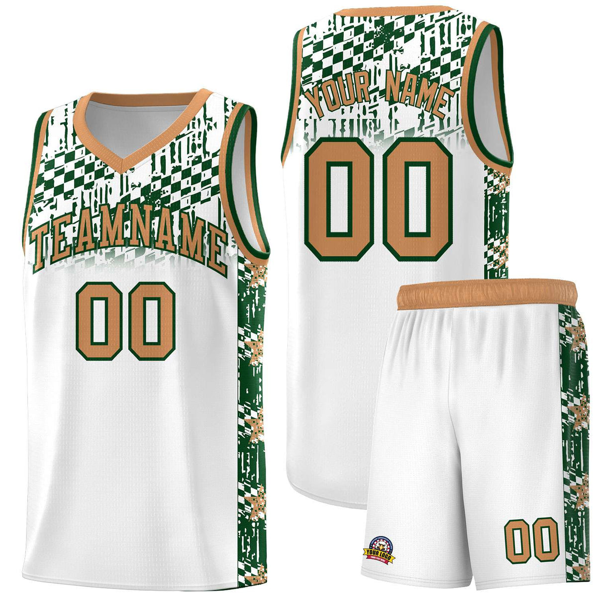 Custom White Mosaic Stars Pattern Sports Uniform Basketball Jersey|KXKSHOP