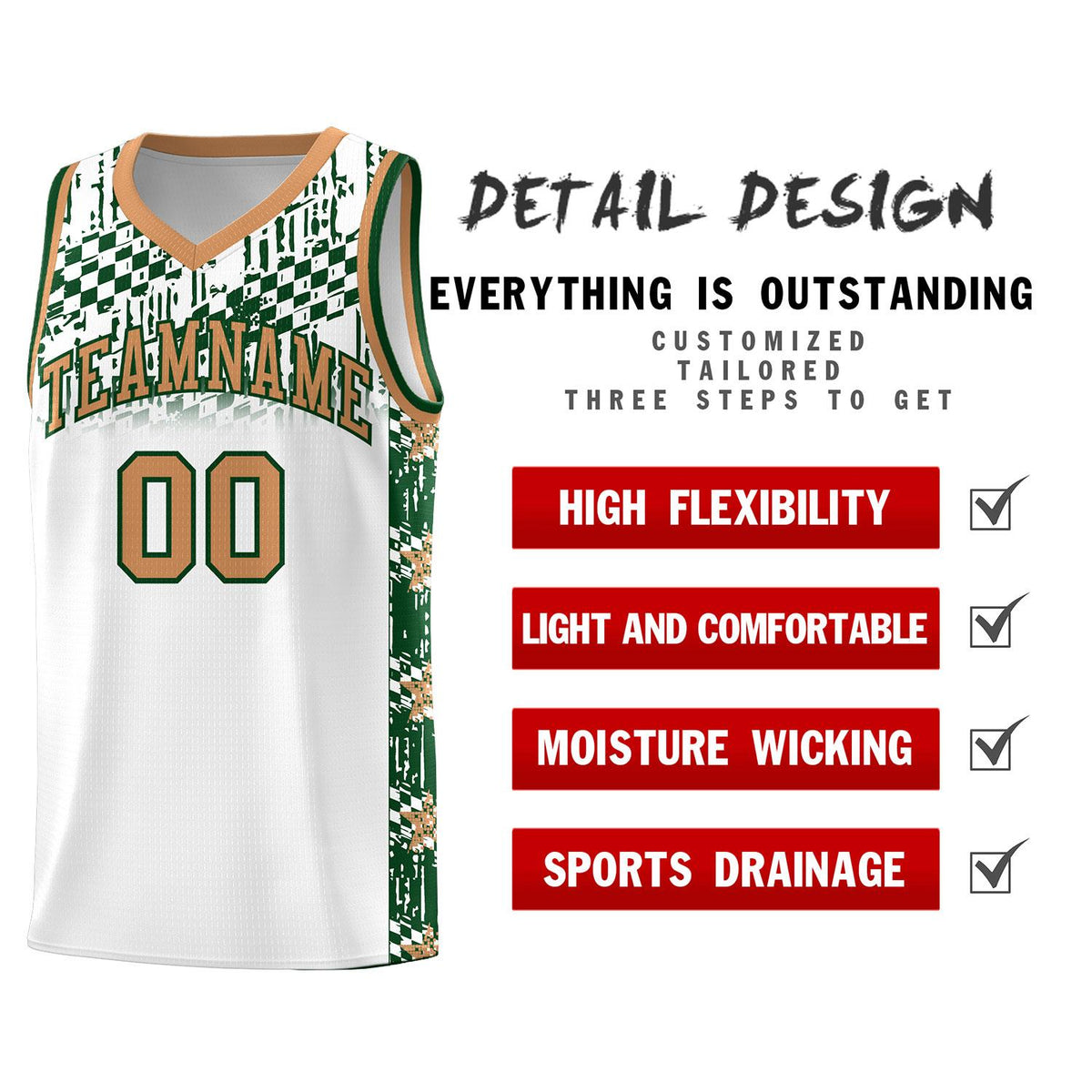 Custom White Mosaic Stars Pattern Sports Uniform Basketball Jersey|KXKSHOP