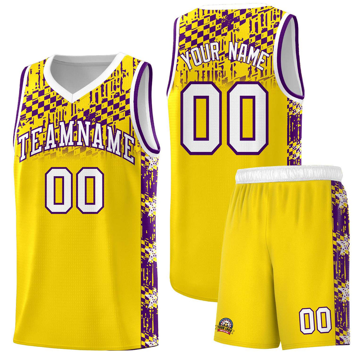 Custom Gold Mosaic Stars Pattern Sports Uniform Basketball Jersey|KXKSHOP