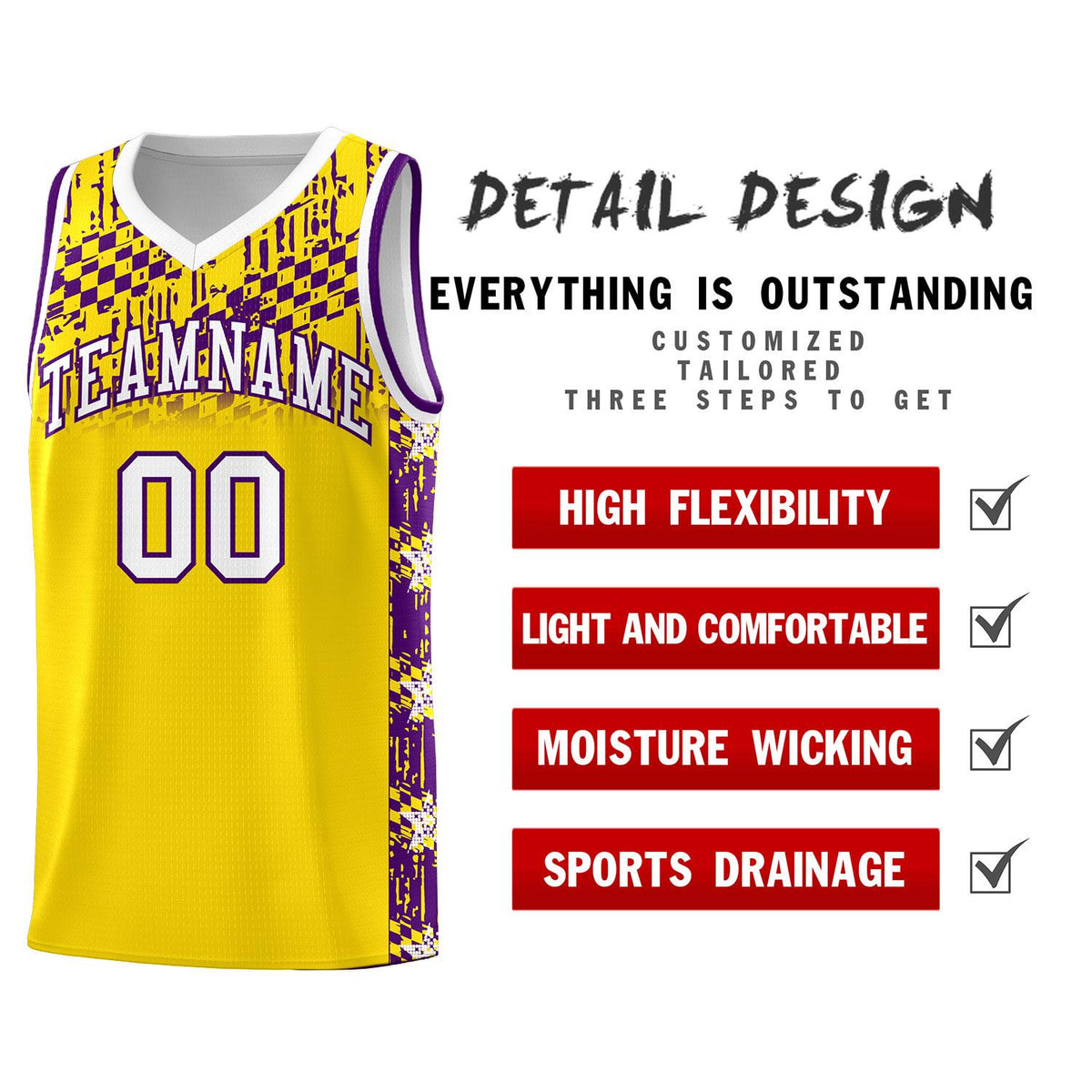 Custom Gold Mosaic Stars Pattern Sports Uniform Basketball Jersey|KXKSHOP