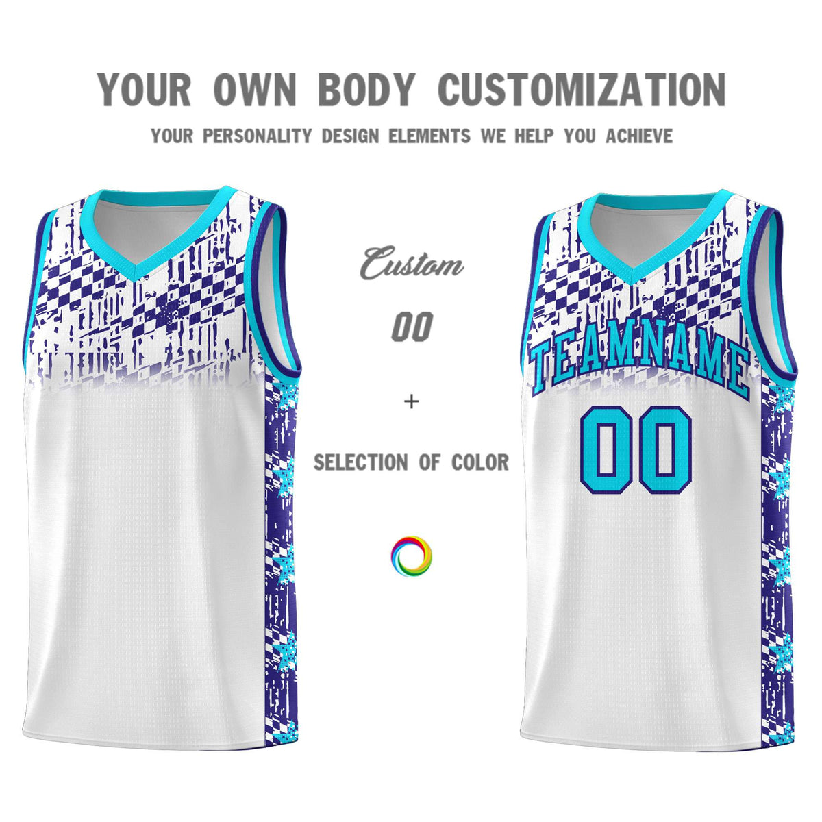 Custom White Mosaic Stars Pattern Sports Uniform Basketball Jersey|KXKSHOP