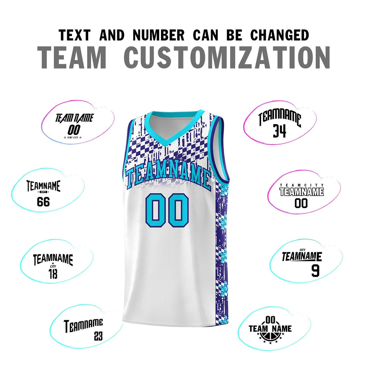 Custom White Mosaic Stars Pattern Sports Uniform Basketball Jersey|KXKSHOP