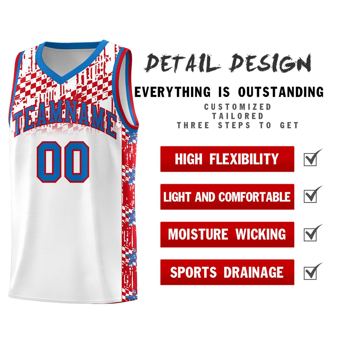 Custom White Mosaic Stars Pattern Sports Uniform Basketball Jersey|KXKSHOP