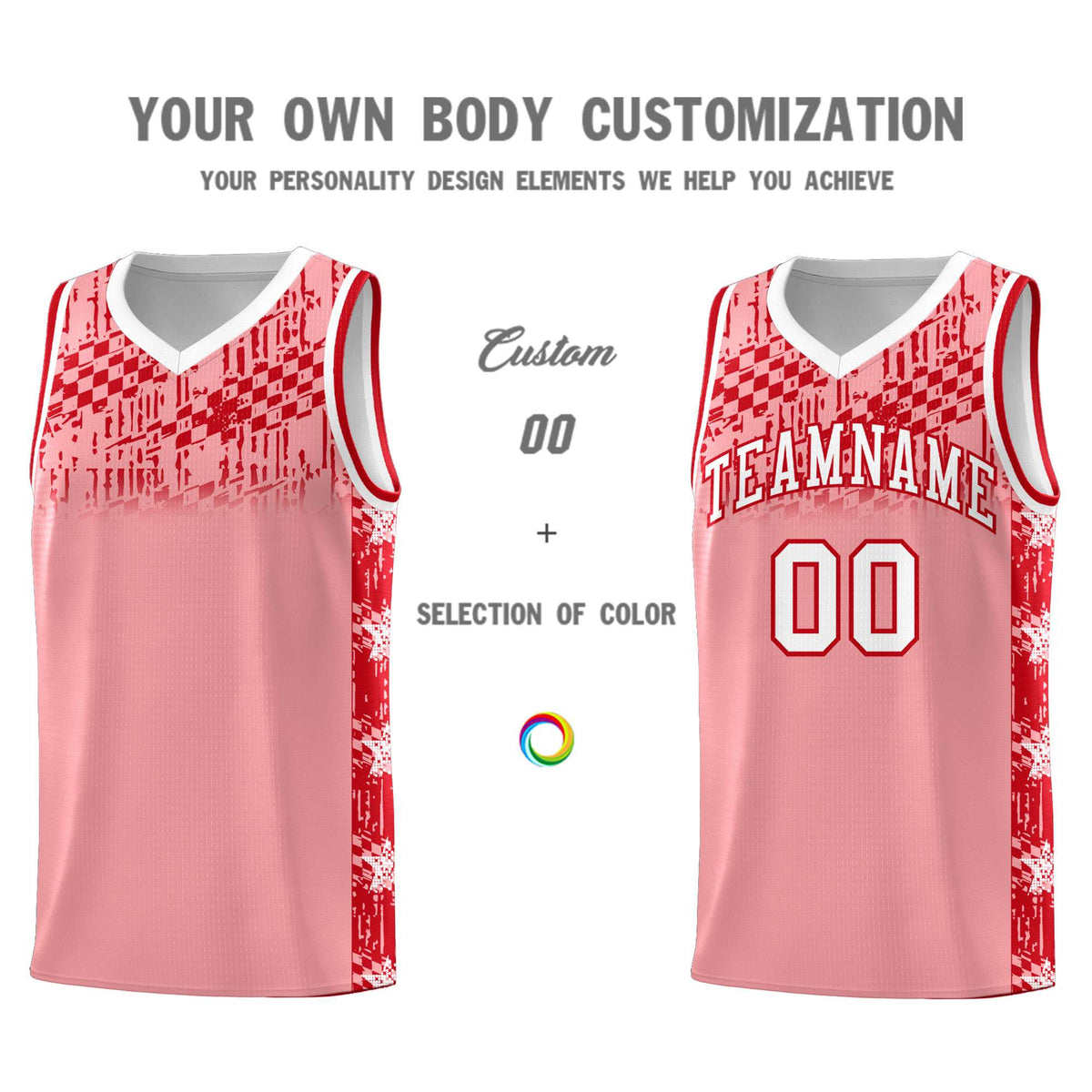 Custom Light Pink Mosaic Stars Pattern Sports Uniform Basketball Jersey|KXKSHOP