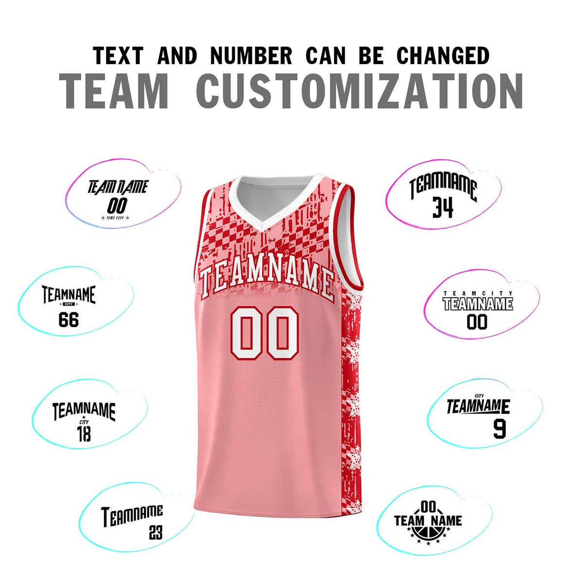 Custom Light Pink Mosaic Stars Pattern Sports Uniform Basketball Jersey|KXKSHOP