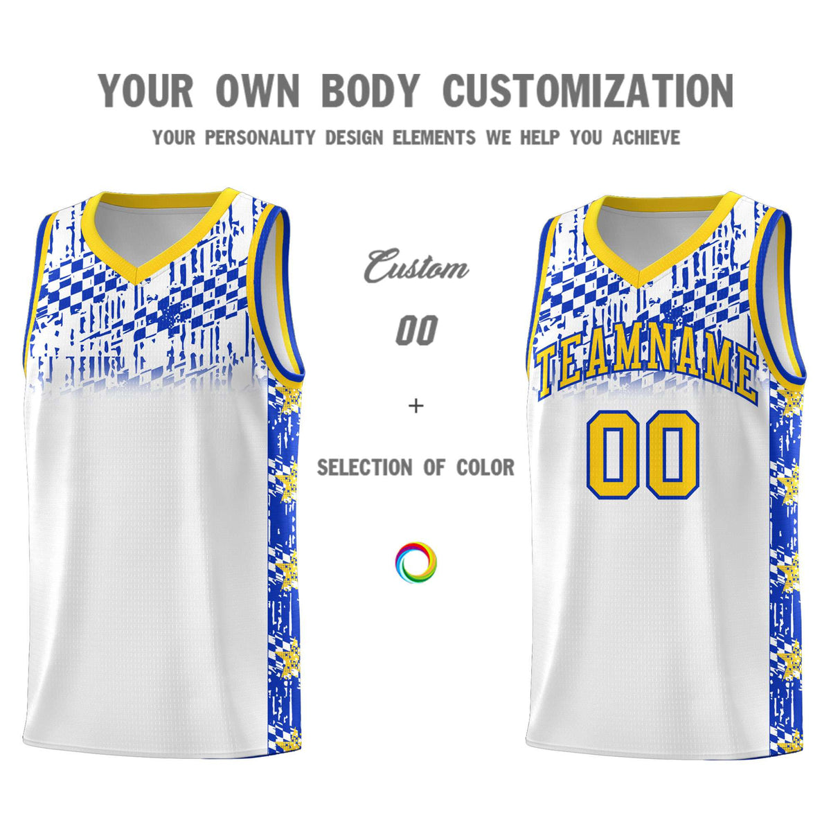 Custom White Mosaic Stars Pattern Sports Uniform Basketball Jersey|KXKSHOP