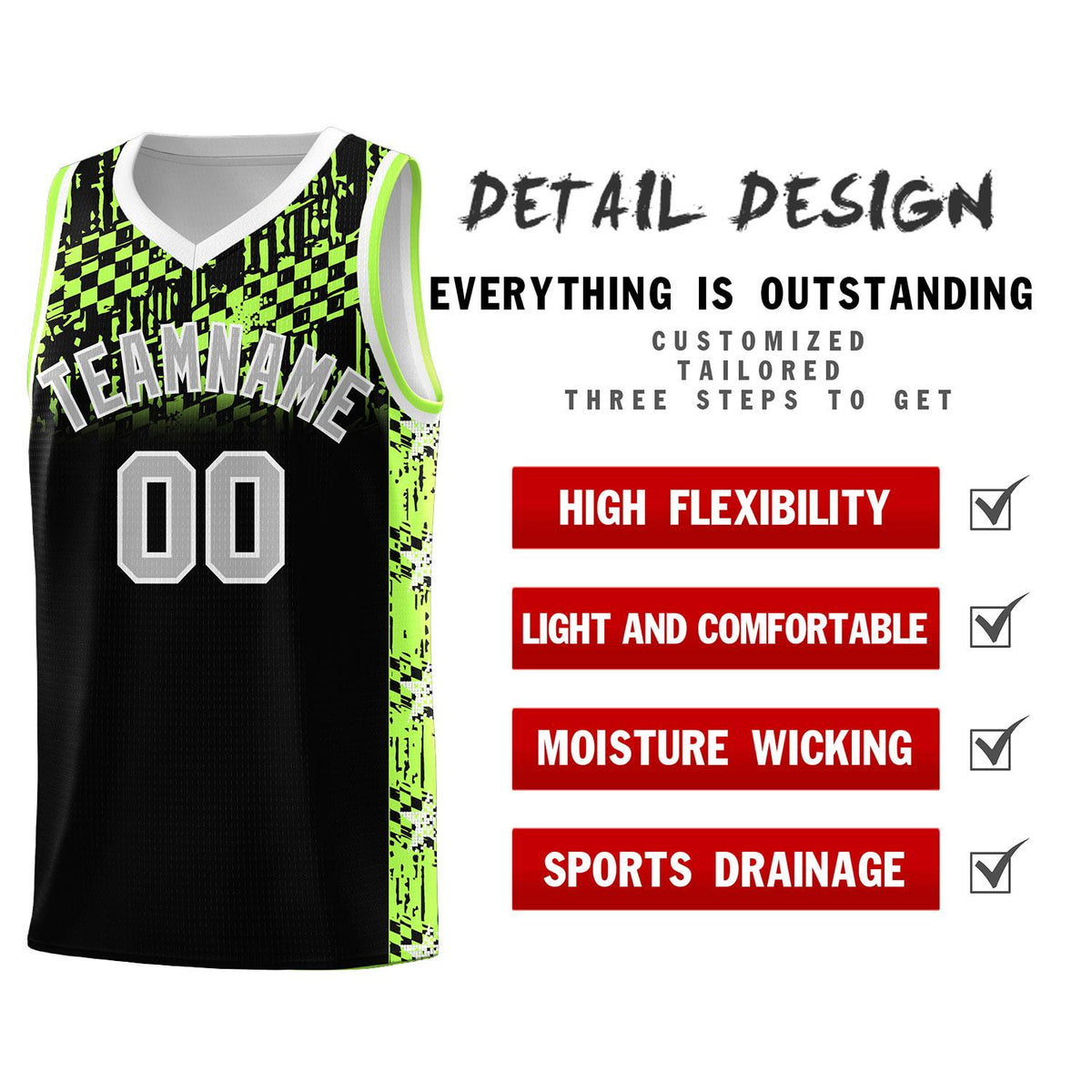 Custom Black Mosaic Stars Pattern Sports Uniform Basketball Jersey|KXKSHOP