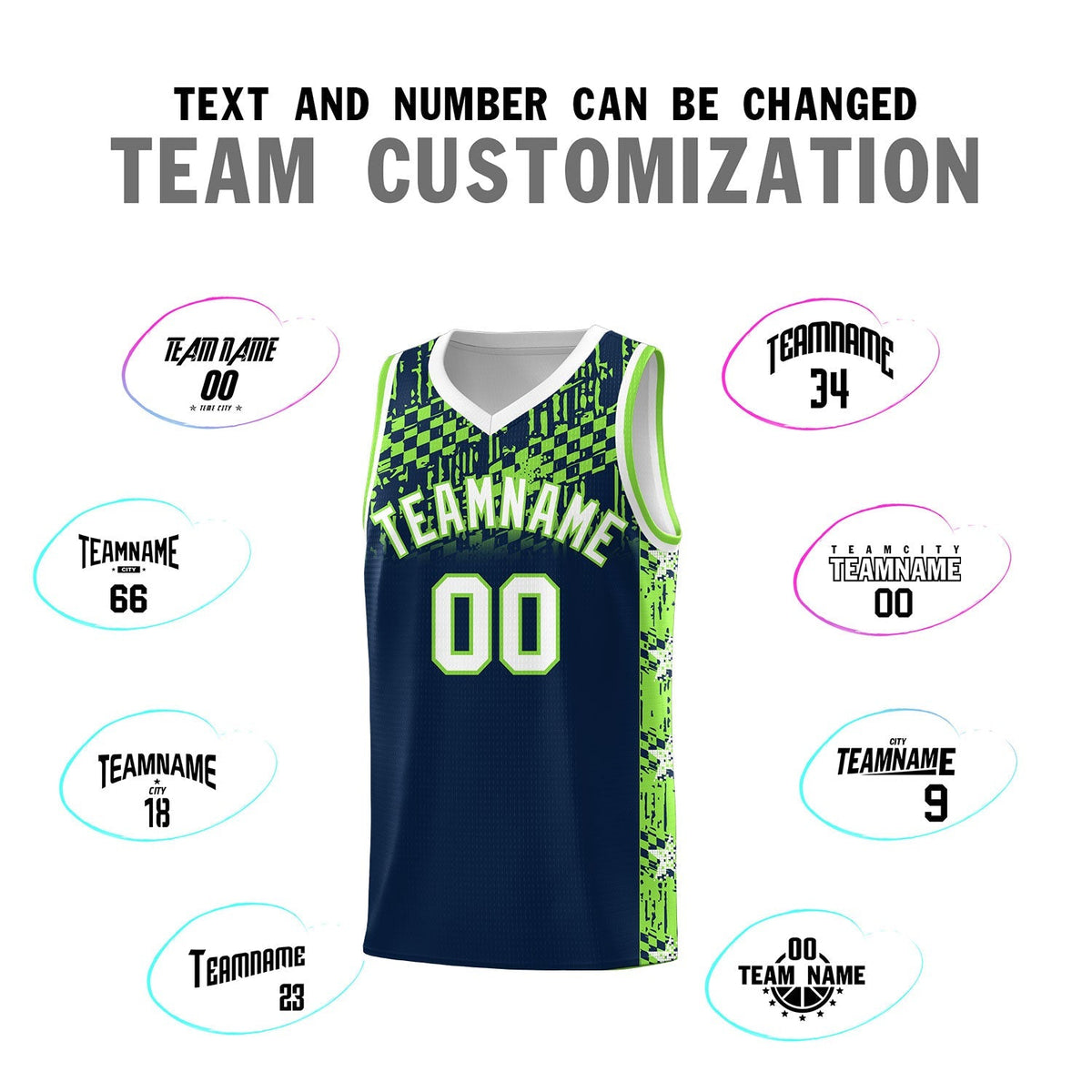 Custom Navy Mosaic Stars Pattern Sports Uniform Basketball Jersey|KXKSHOP