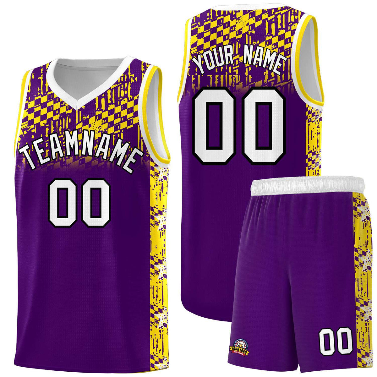 Custom Purple Mosaic Stars Pattern Sports Uniform Basketball Jersey|KXKSHOP