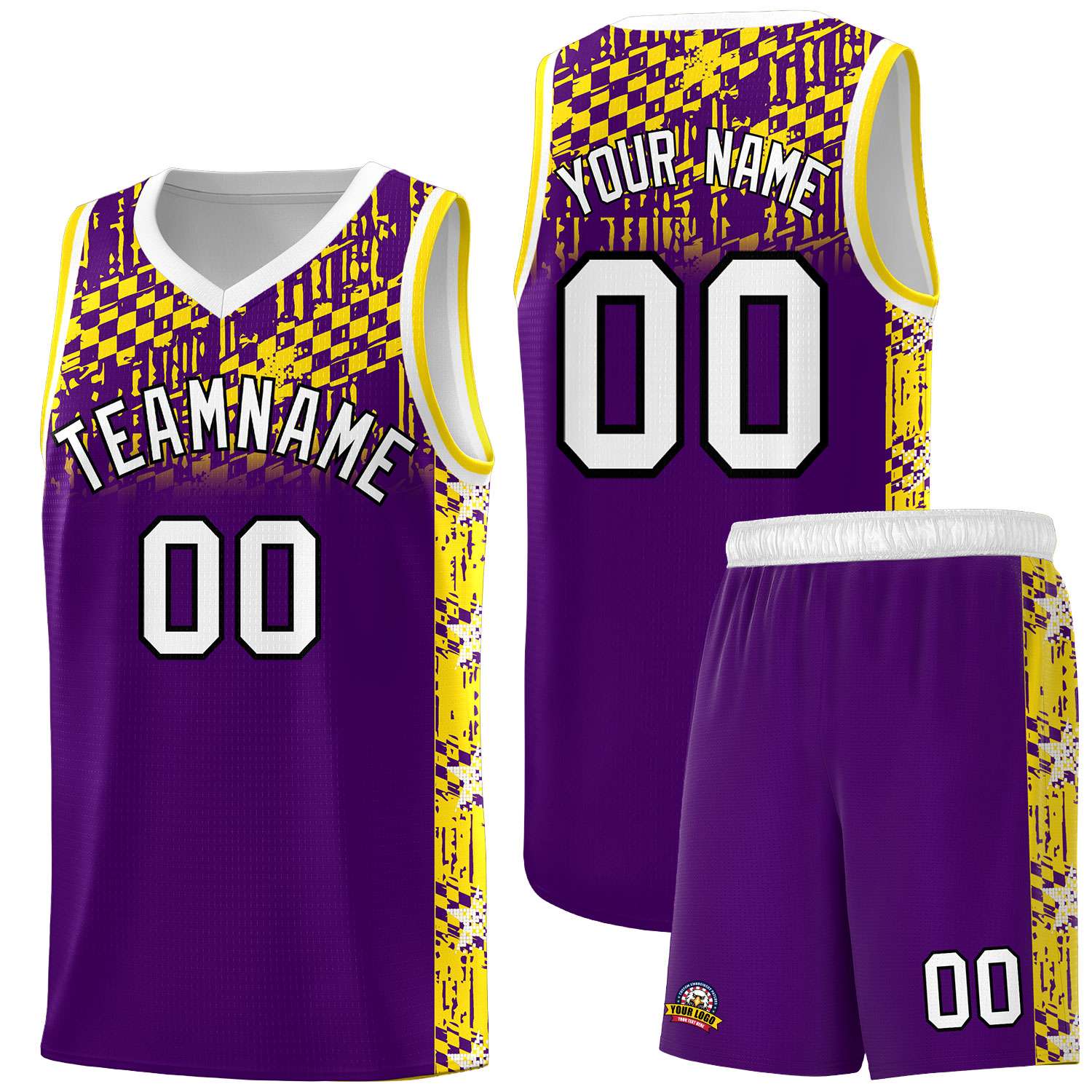 Custom Purple Mosaic Stars Pattern Sports Uniform Basketball Jersey|KXKSHOP