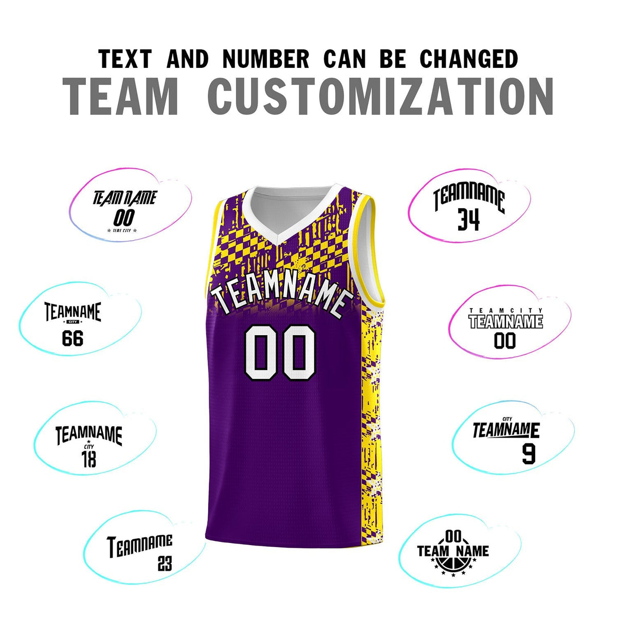 Custom Purple Mosaic Stars Pattern Sports Uniform Basketball Jersey|KXKSHOP