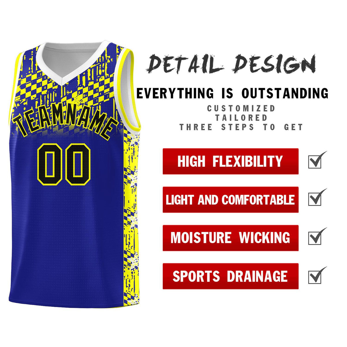 Custom Royal Mosaic Stars Pattern Sports Uniform Basketball Jersey|KXKSHOP