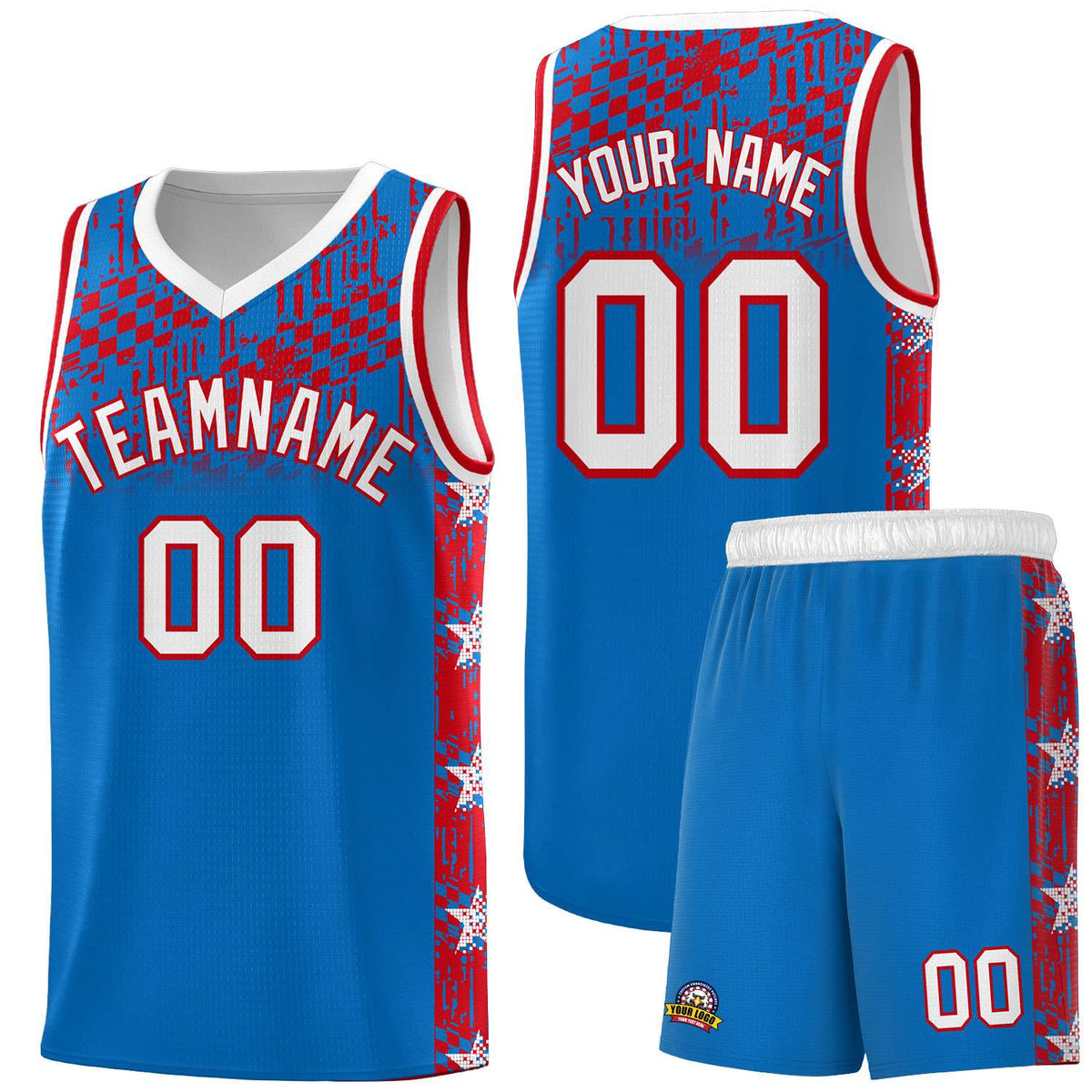 Custom Royal Mosaic Stars Pattern Sports Uniform Basketball Jersey|KXKSHOP