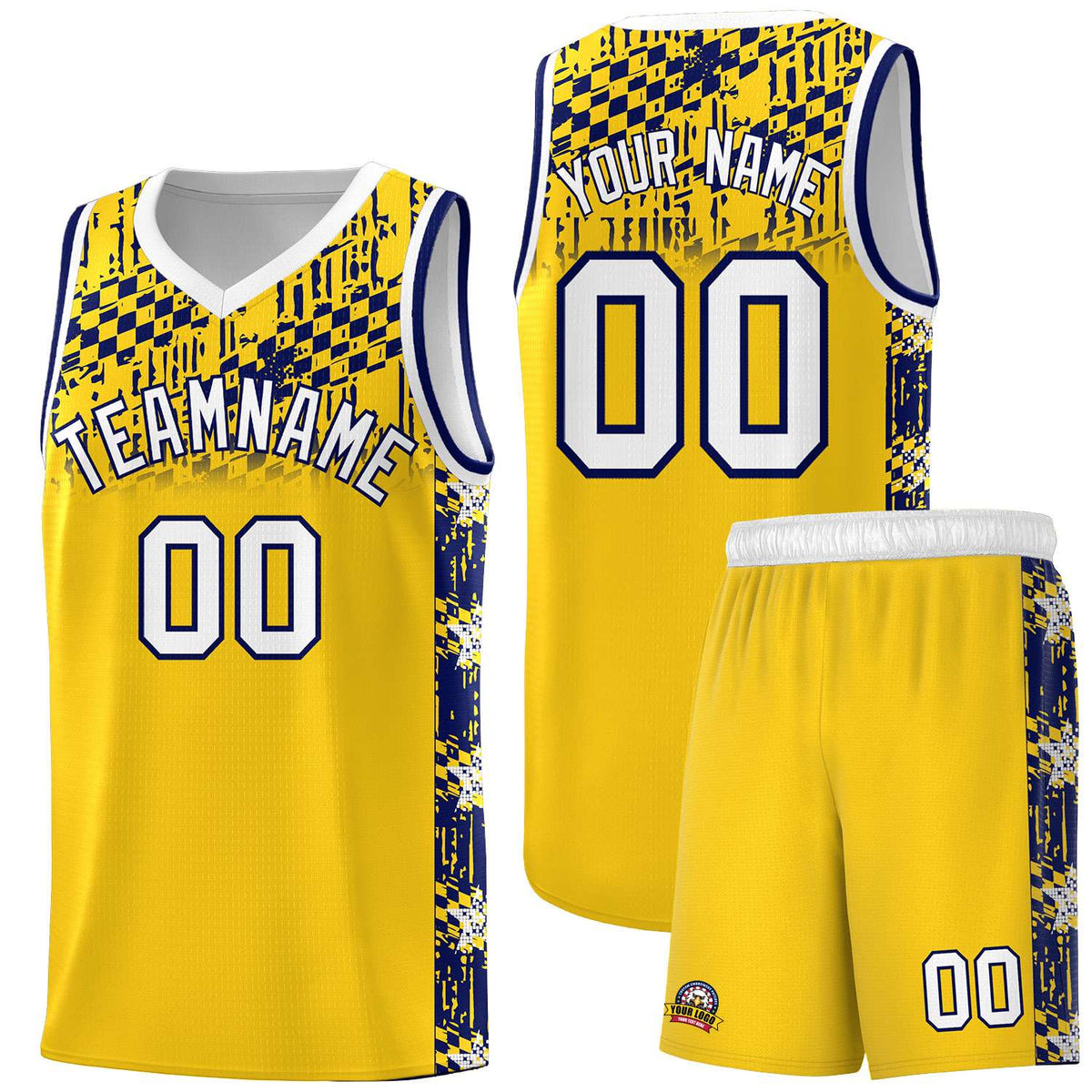 Custom Gold Mosaic Stars Pattern Sports Uniform Basketball Jersey|KXKSHOP