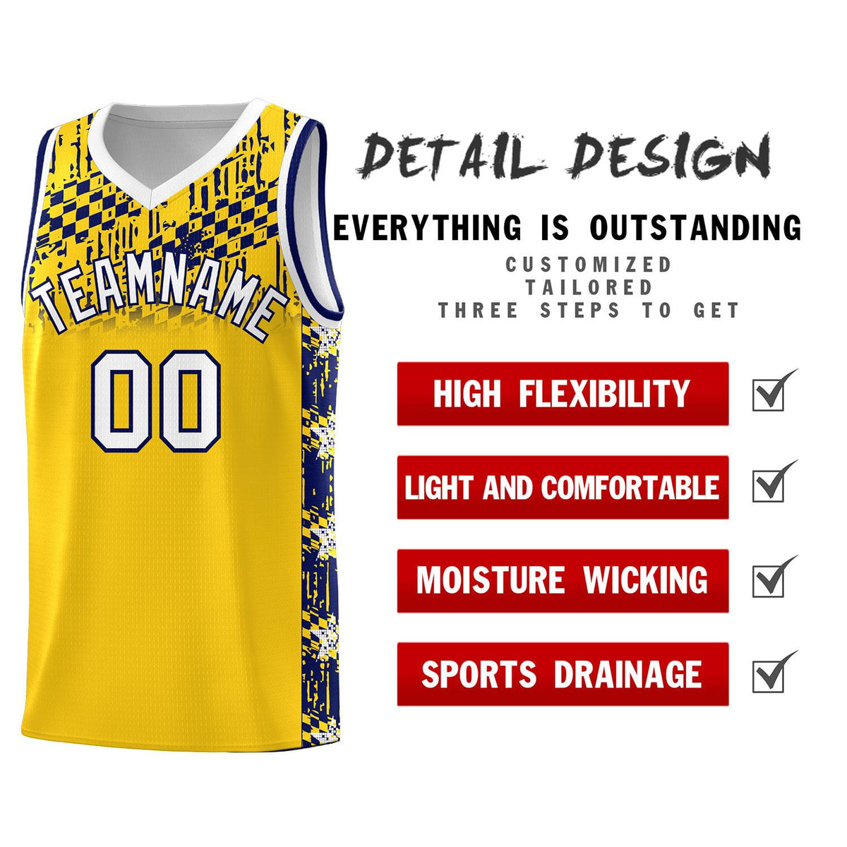 Custom Gold Mosaic Stars Pattern Sports Uniform Basketball Jersey|KXKSHOP