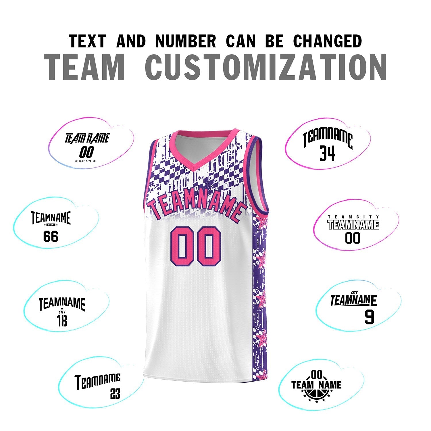 Custom White Mosaic Stars Pattern Sports Uniform Basketball Jersey|KXKSHOP