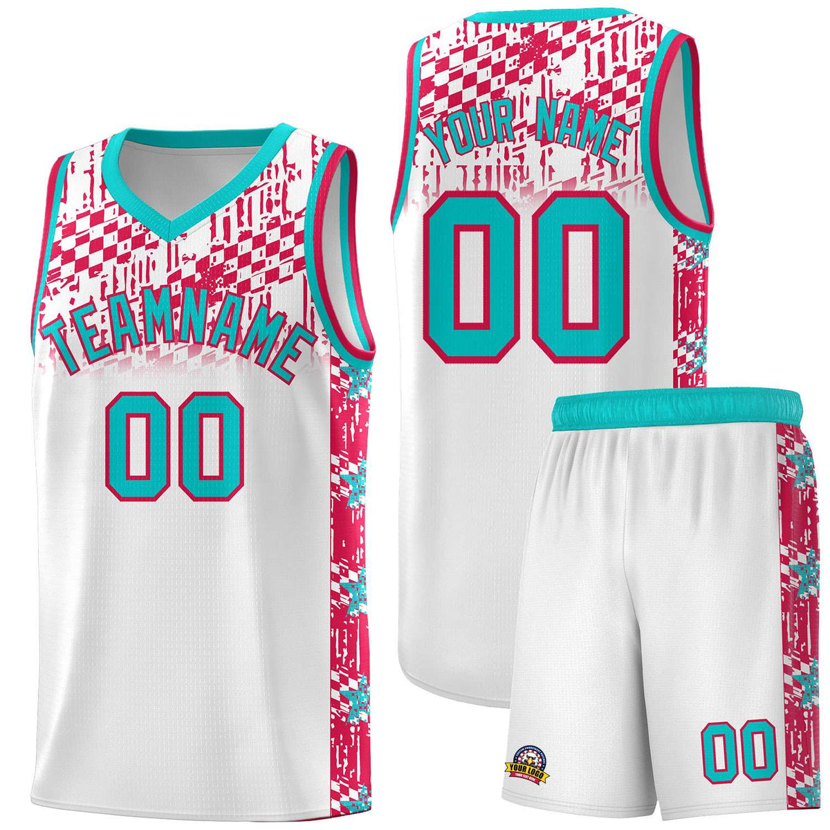 Custom White Mosaic Stars Pattern Sports Uniform Basketball Jersey|KXKSHOP