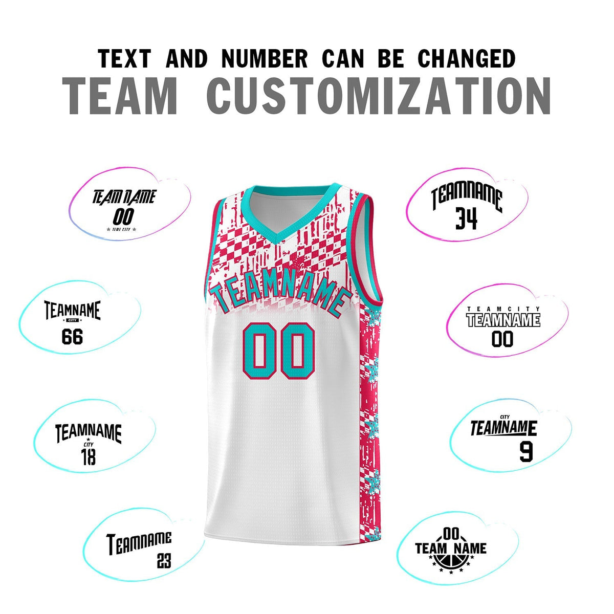Custom White Mosaic Stars Pattern Sports Uniform Basketball Jersey|KXKSHOP