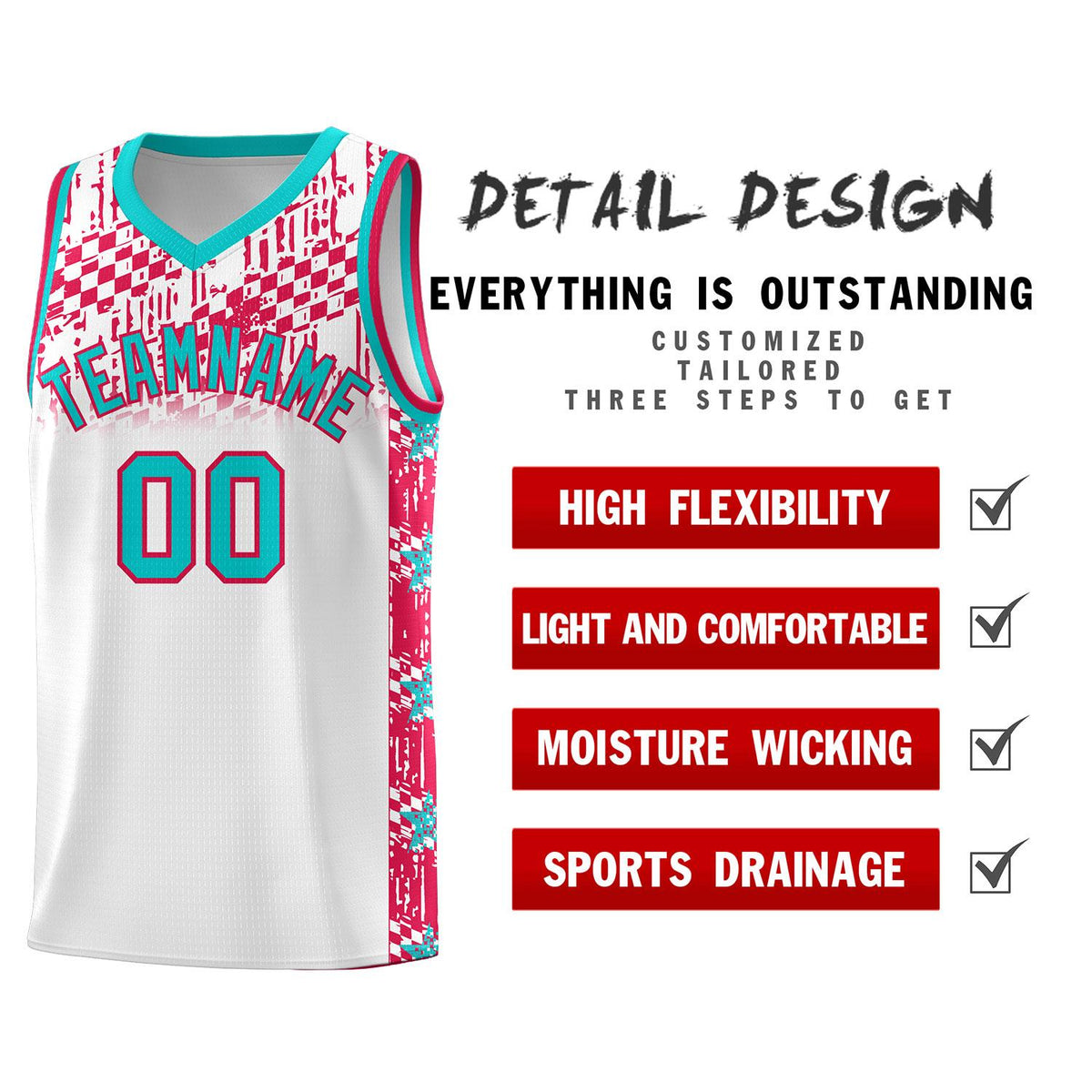 Custom White Mosaic Stars Pattern Sports Uniform Basketball Jersey|KXKSHOP