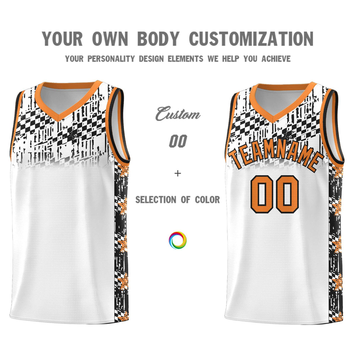 Custom White Mosaic Stars Pattern Sports Uniform Basketball Jersey|KXKSHOP