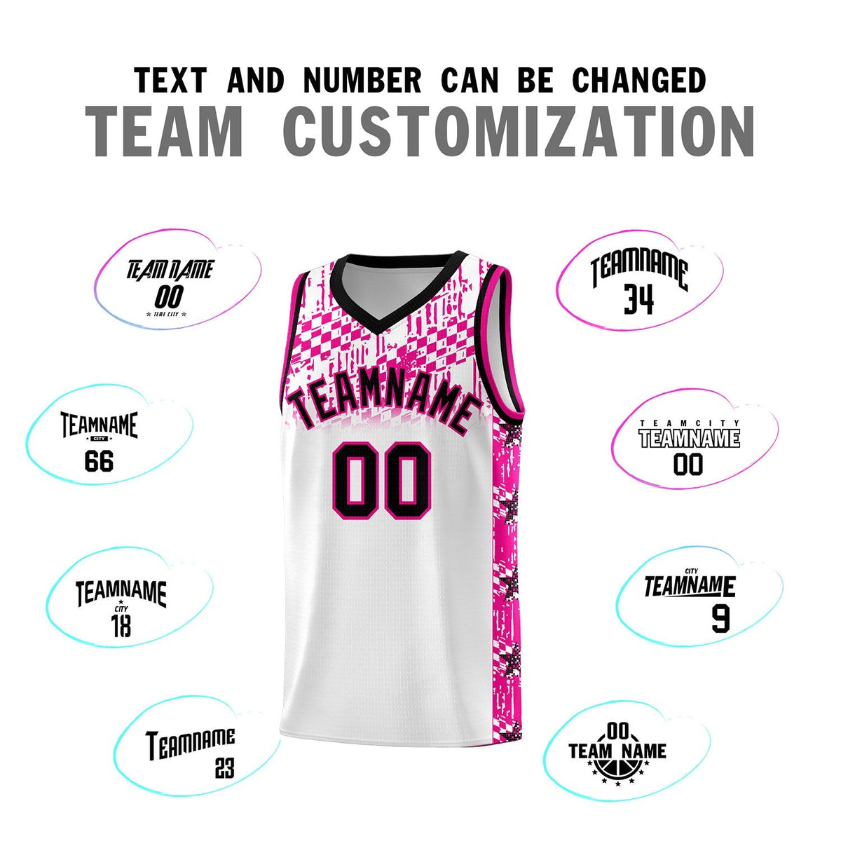 Custom White Mosaic Stars Pattern Sports Uniform Basketball Jersey|KXKSHOP