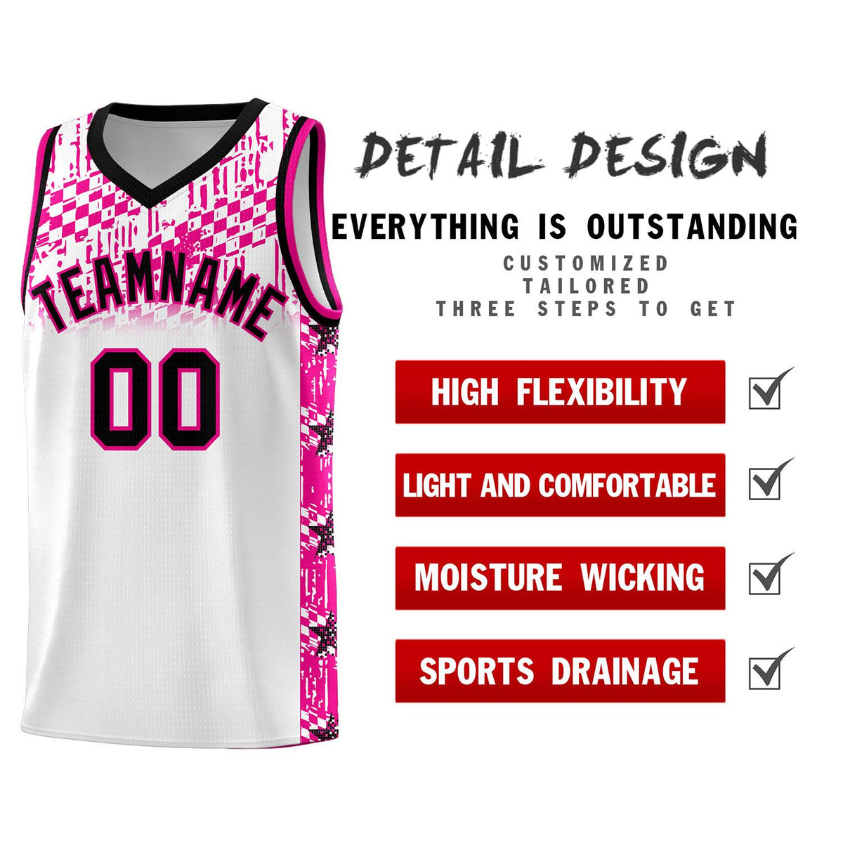 Custom White Mosaic Stars Pattern Sports Uniform Basketball Jersey|KXKSHOP