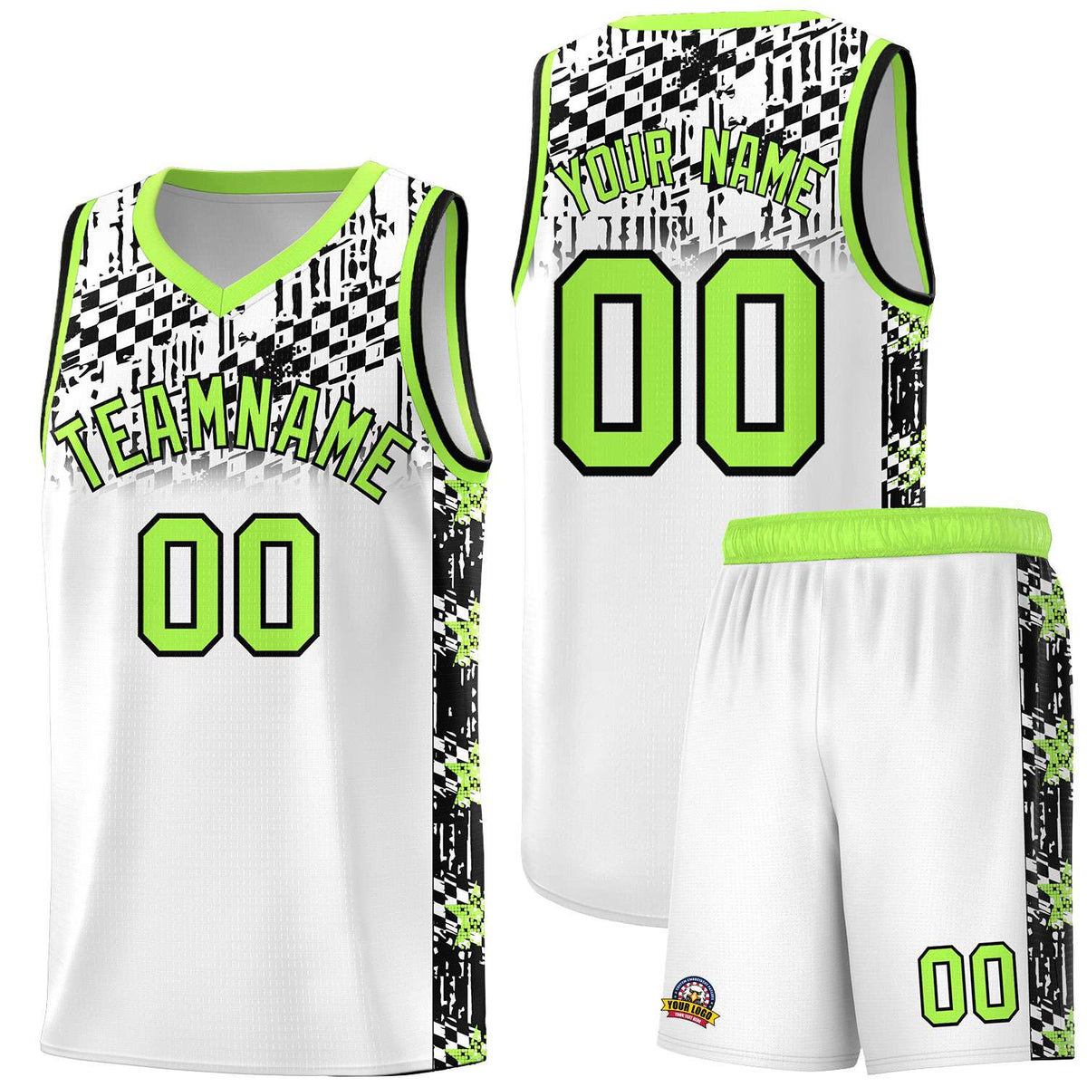 Custom White Mosaic Stars Pattern Sports Uniform Basketball Jersey|KXKSHOP