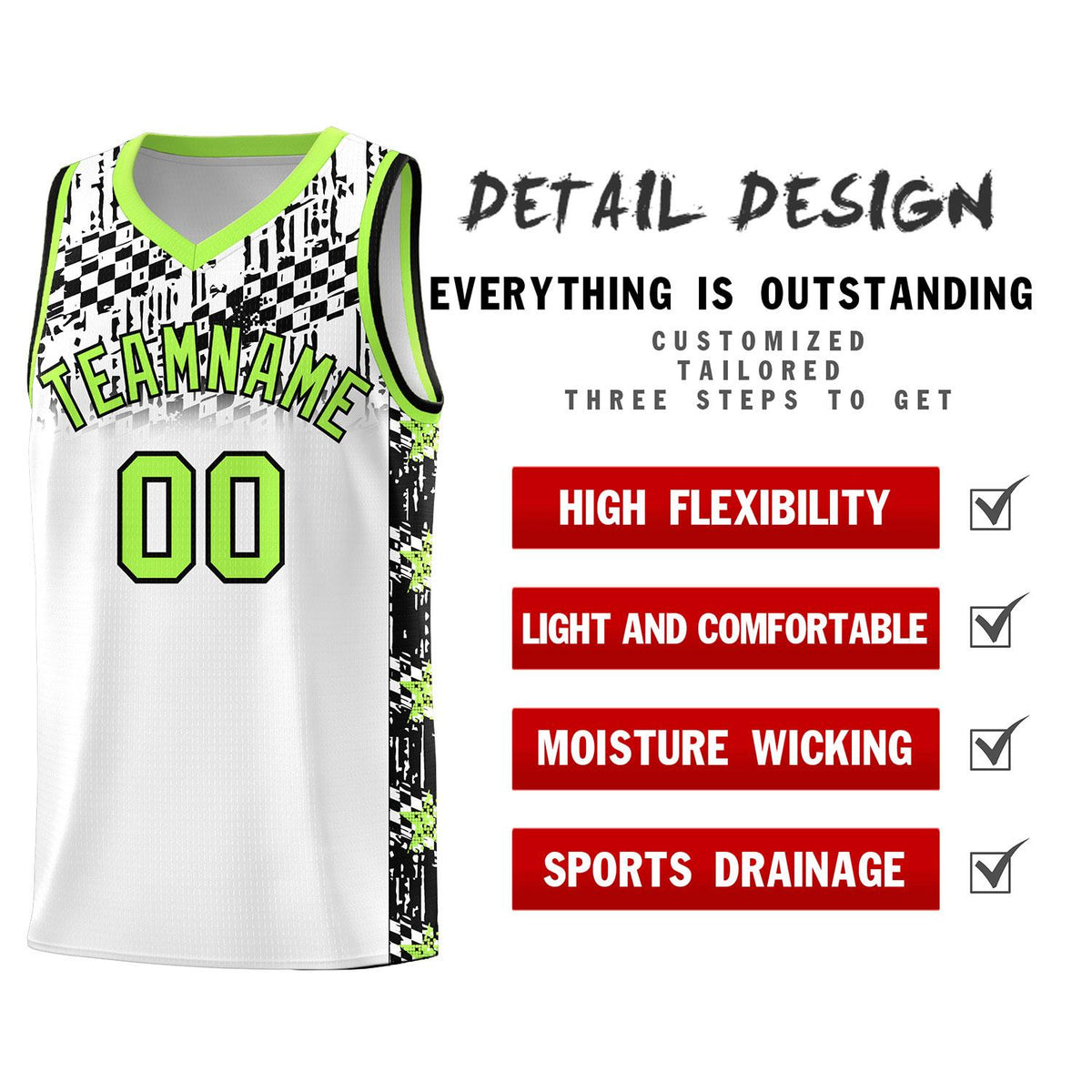 Custom White Mosaic Stars Pattern Sports Uniform Basketball Jersey|KXKSHOP