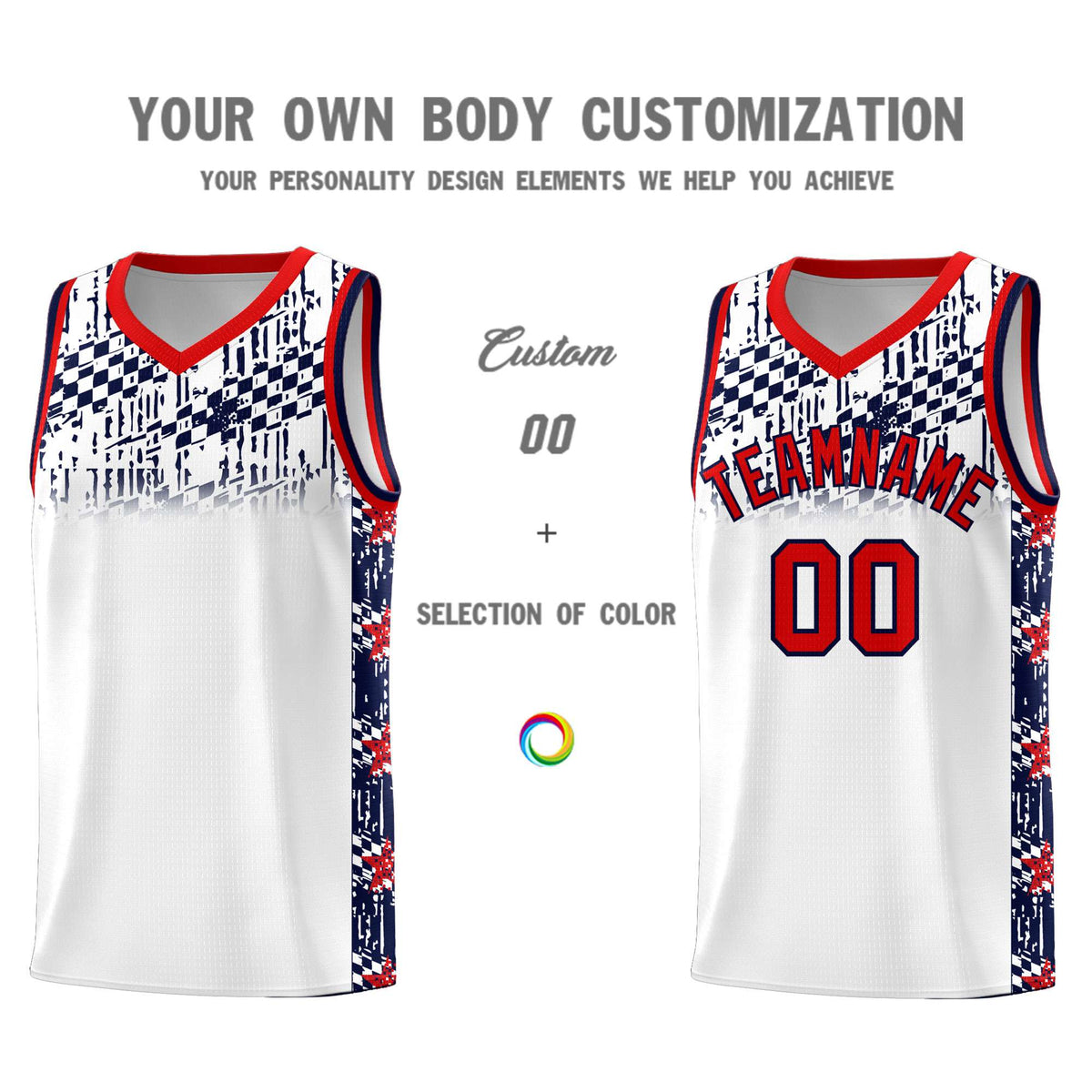 Custom White Mosaic Stars Pattern Sports Uniform Basketball Jersey|KXKSHOP