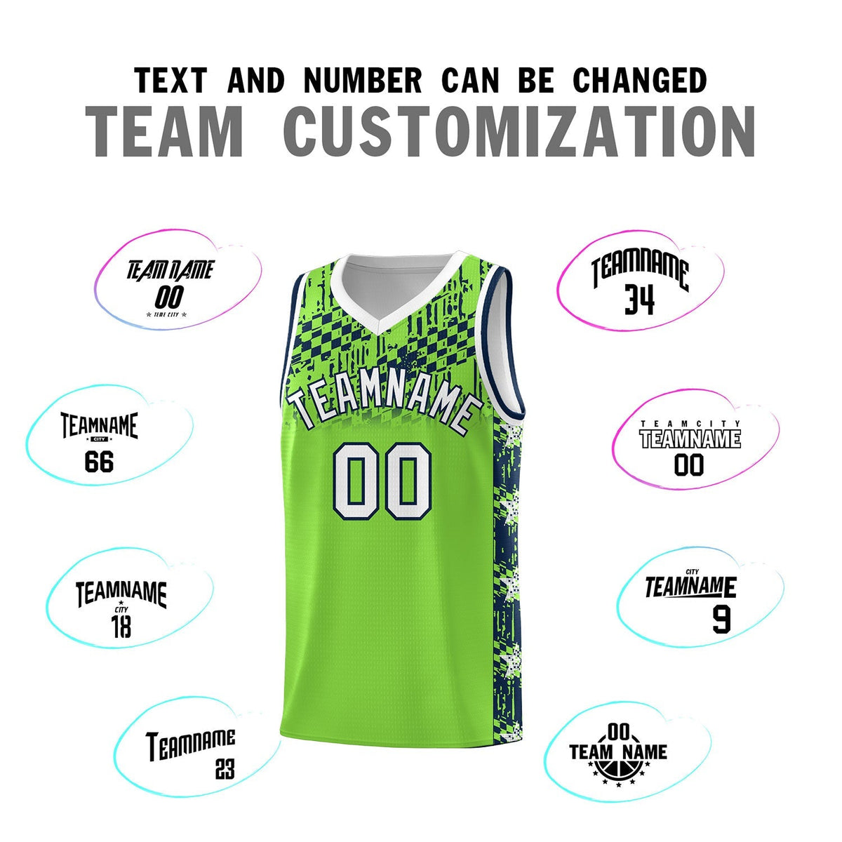 Custom Neon Green Mosaic Stars Pattern Sports Uniform Basketball Jersey|KXKSHOP