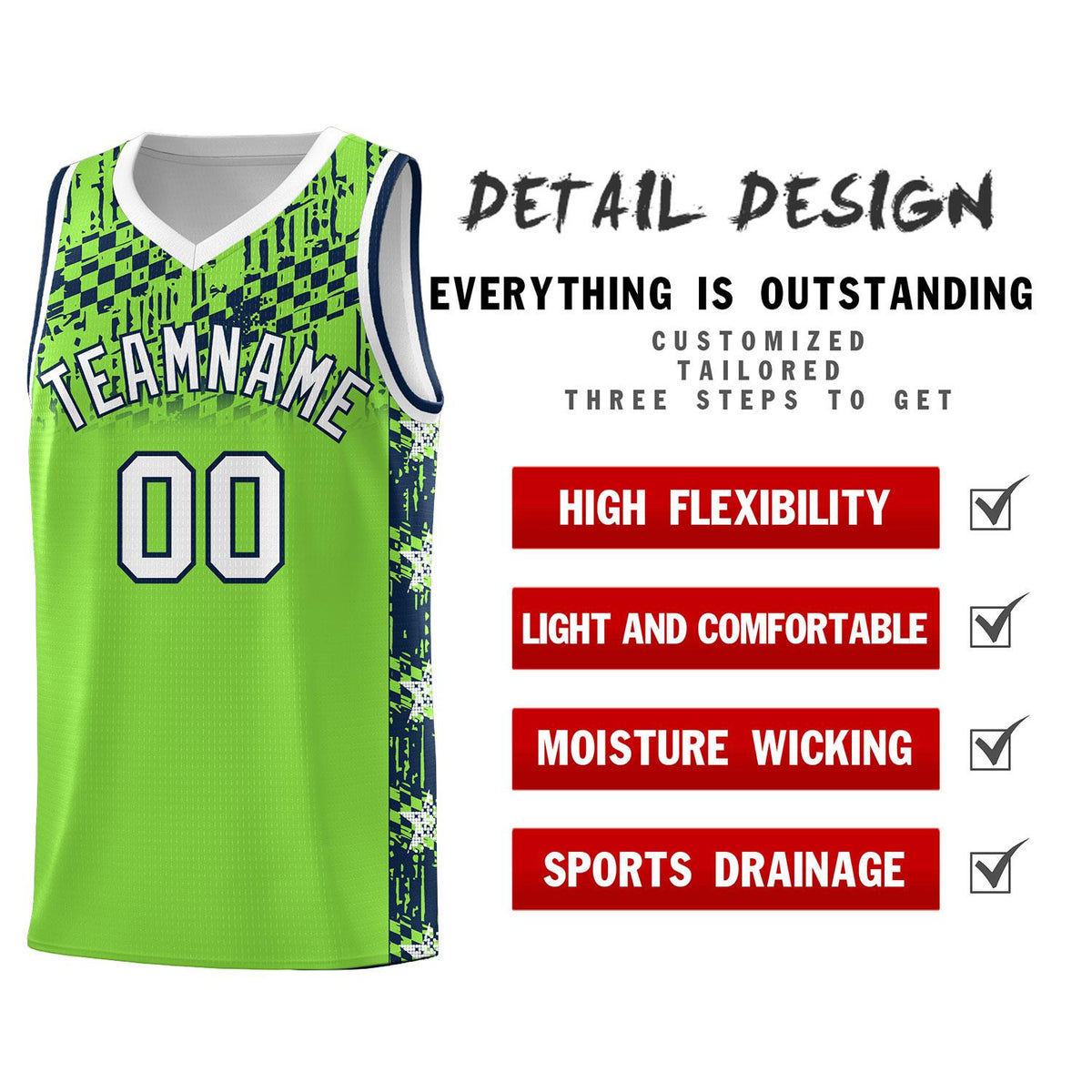 Custom Neon Green Mosaic Stars Pattern Sports Uniform Basketball Jersey|KXKSHOP