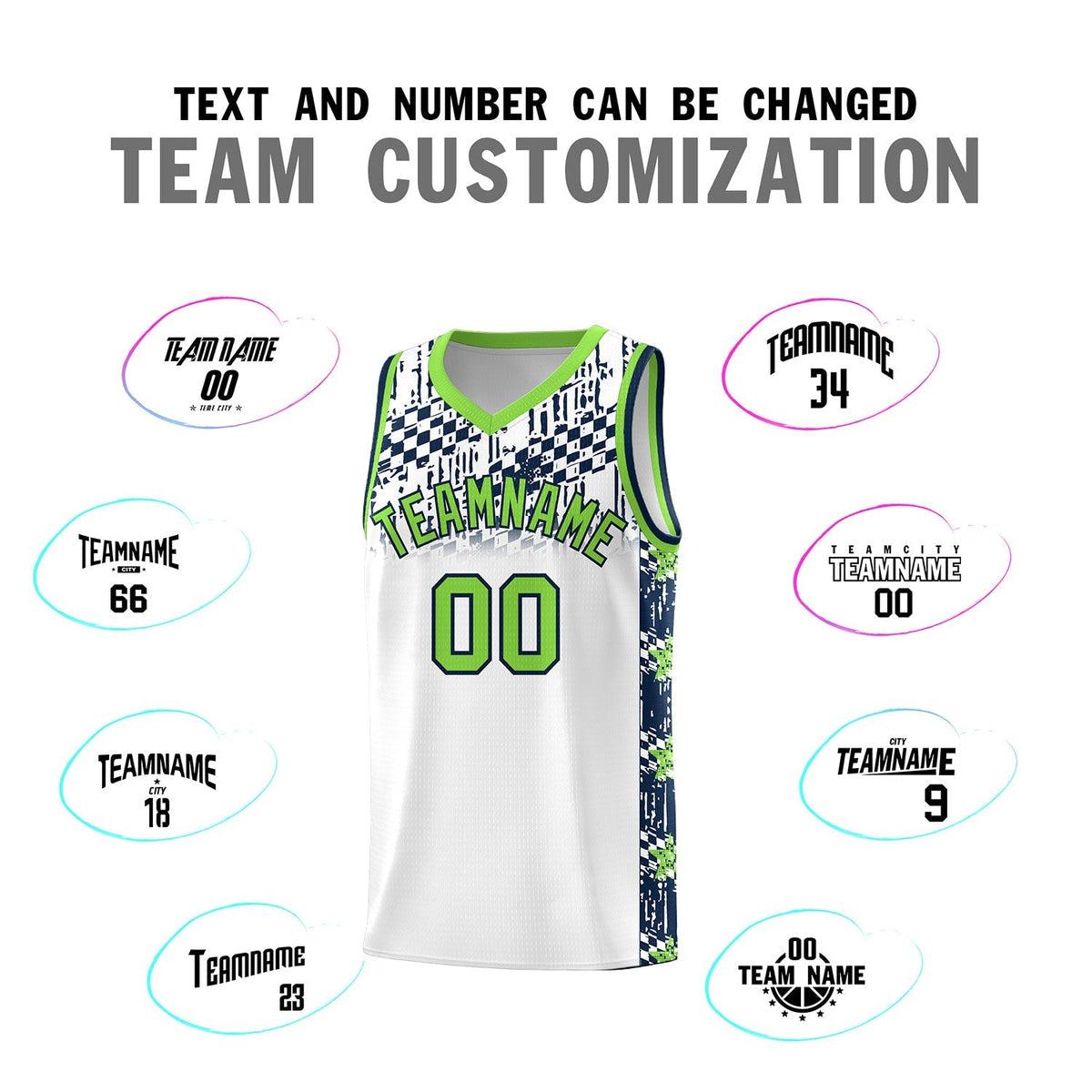 Custom White Mosaic Stars Pattern Sports Uniform Basketball Jersey|KXKSHOP