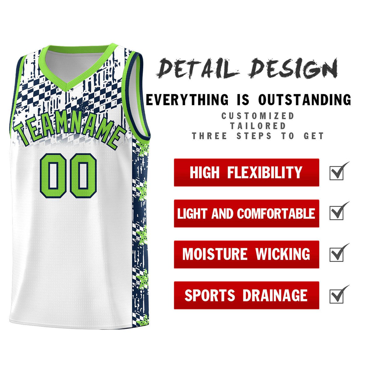 Custom White Mosaic Stars Pattern Sports Uniform Basketball Jersey|KXKSHOP