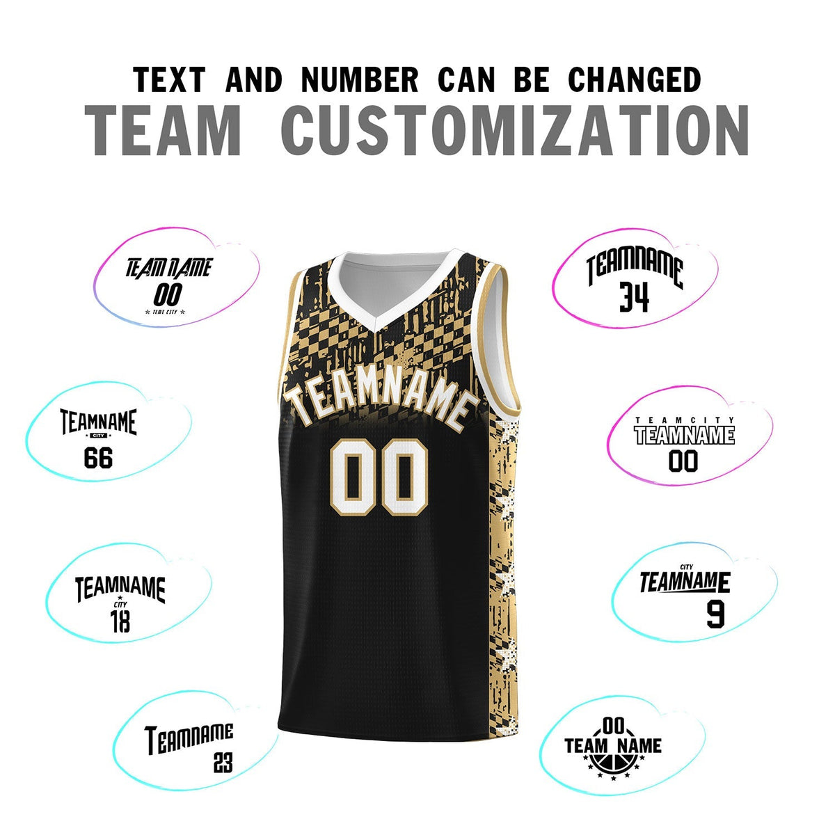 Custom Black Mosaic Stars Pattern Sports Uniform Basketball Jersey|KXKSHOP