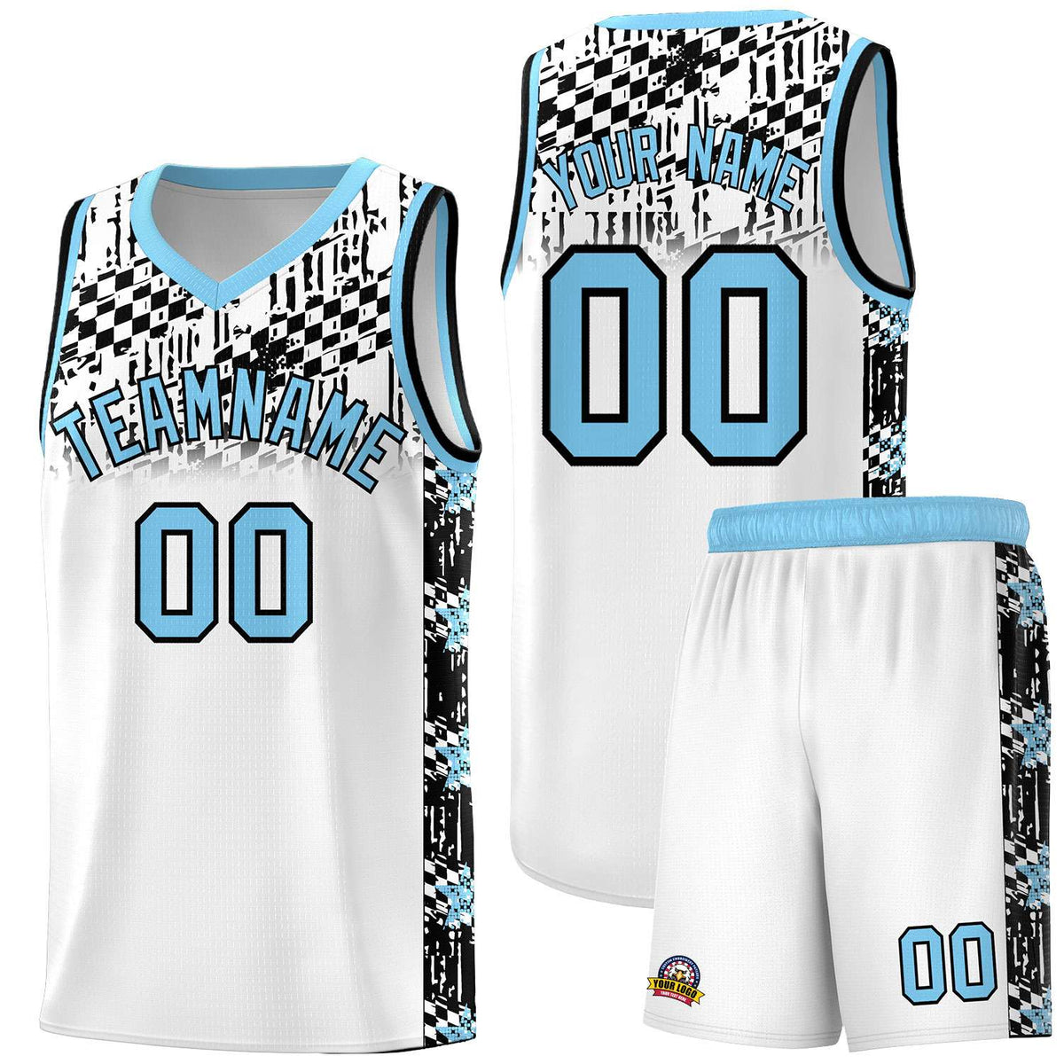 Custom White Mosaic Stars Pattern Sports Uniform Basketball Jersey|KXKSHOP