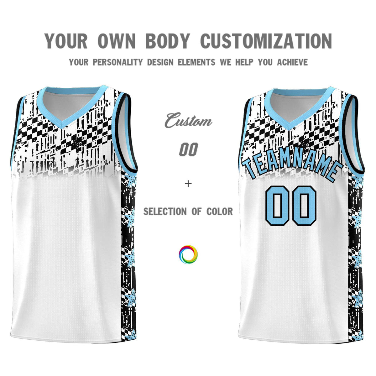 Custom White Mosaic Stars Pattern Sports Uniform Basketball Jersey|KXKSHOP
