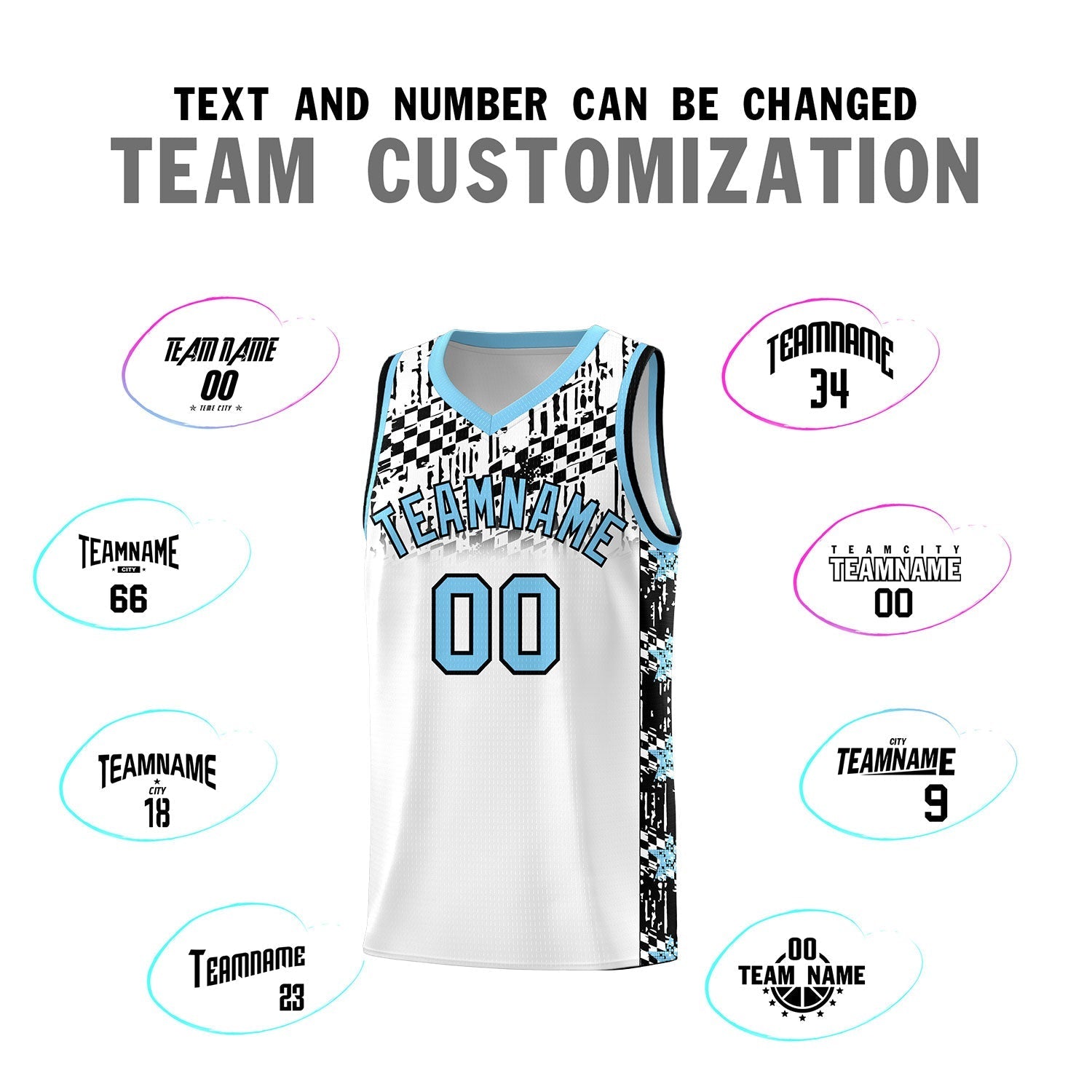 Custom White Mosaic Stars Pattern Sports Uniform Basketball Jersey|KXKSHOP