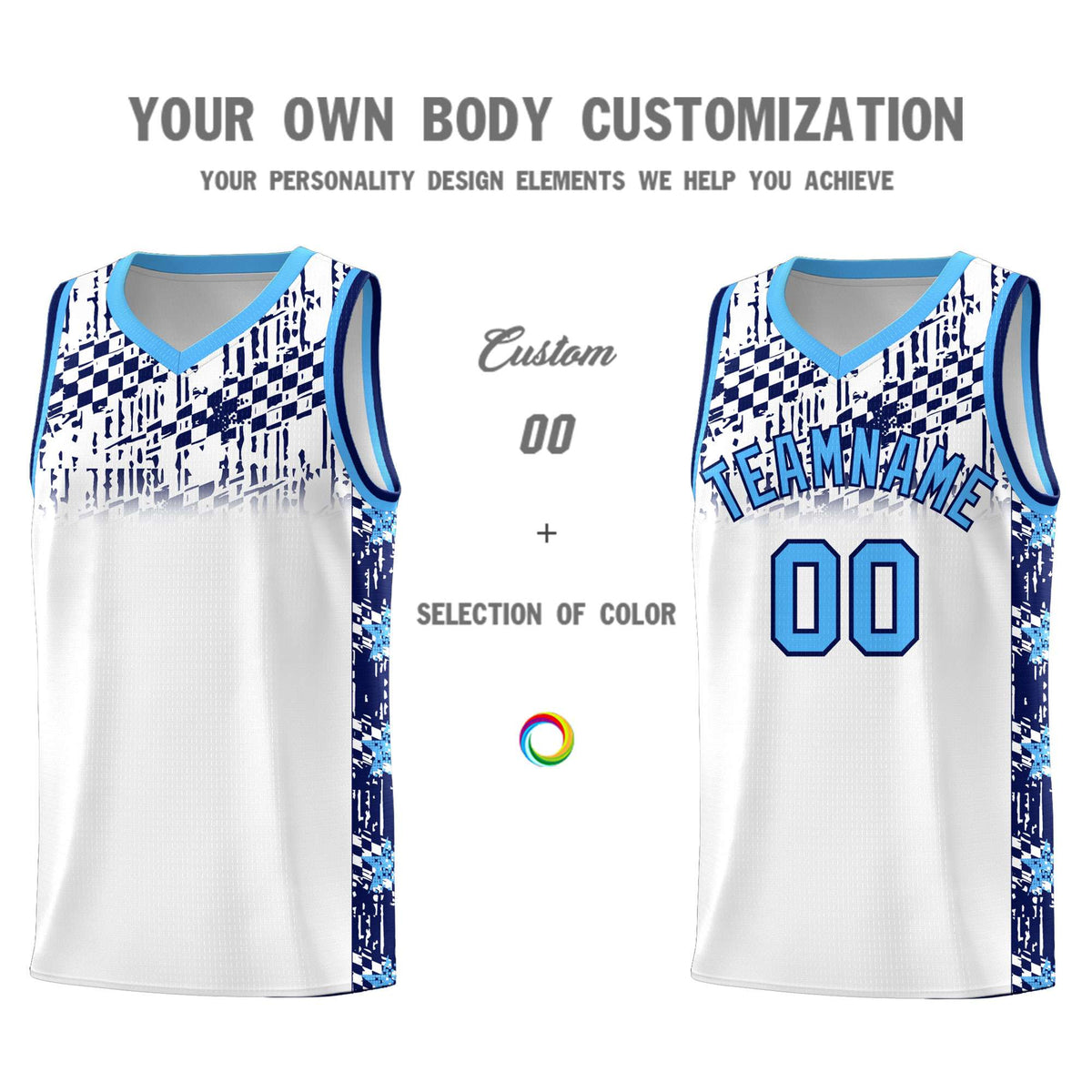 Custom White Mosaic Stars Pattern Sports Uniform Basketball Jersey|KXKSHOP