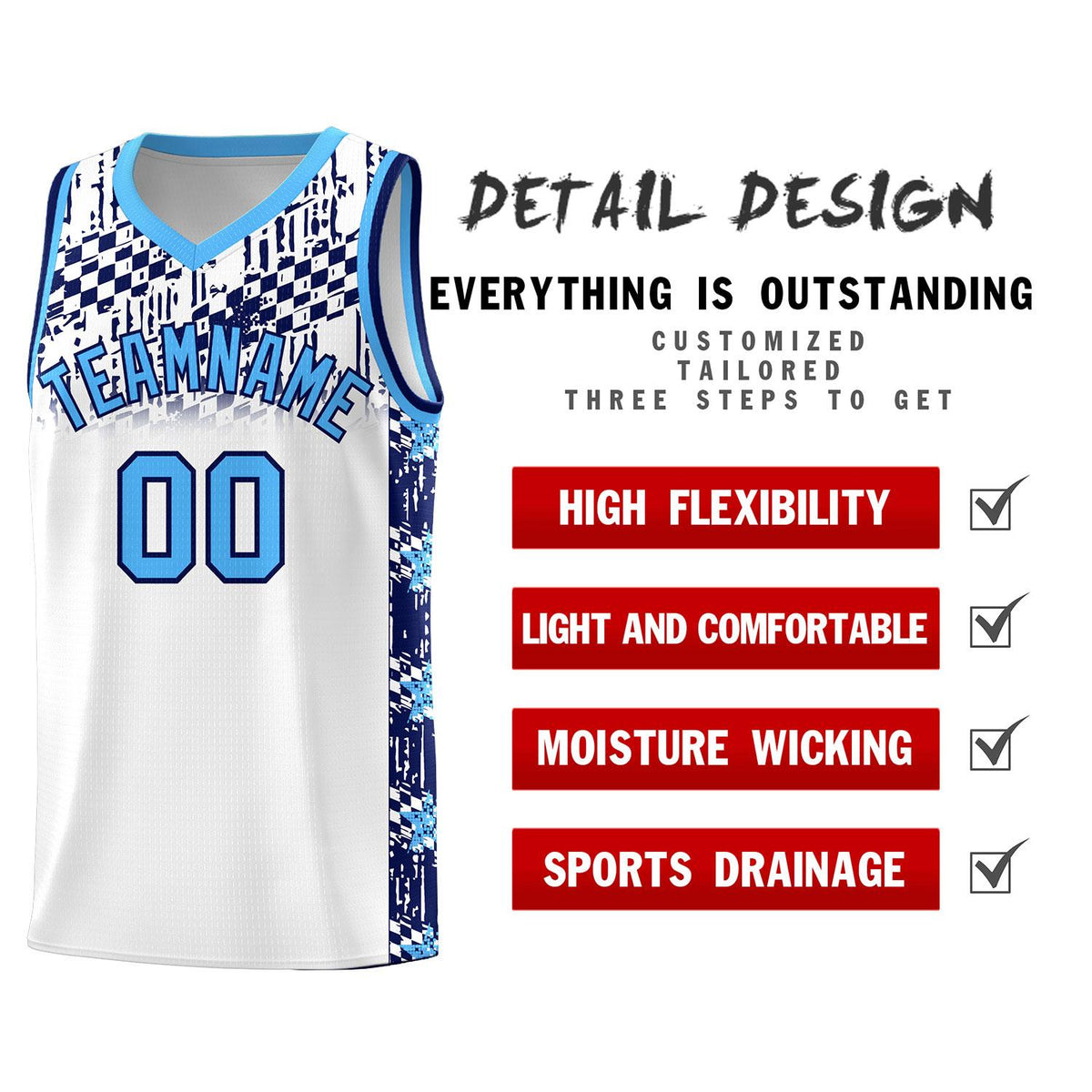 Custom White Mosaic Stars Pattern Sports Uniform Basketball Jersey|KXKSHOP