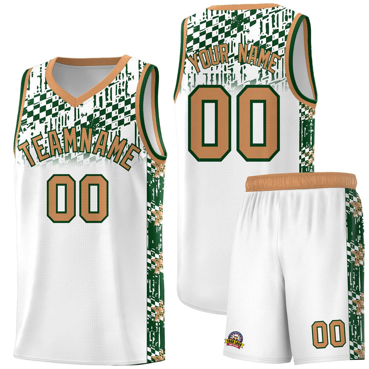 Custom White Mosaic Stars Pattern Sports Uniform Basketball Jersey|KXKSHOP