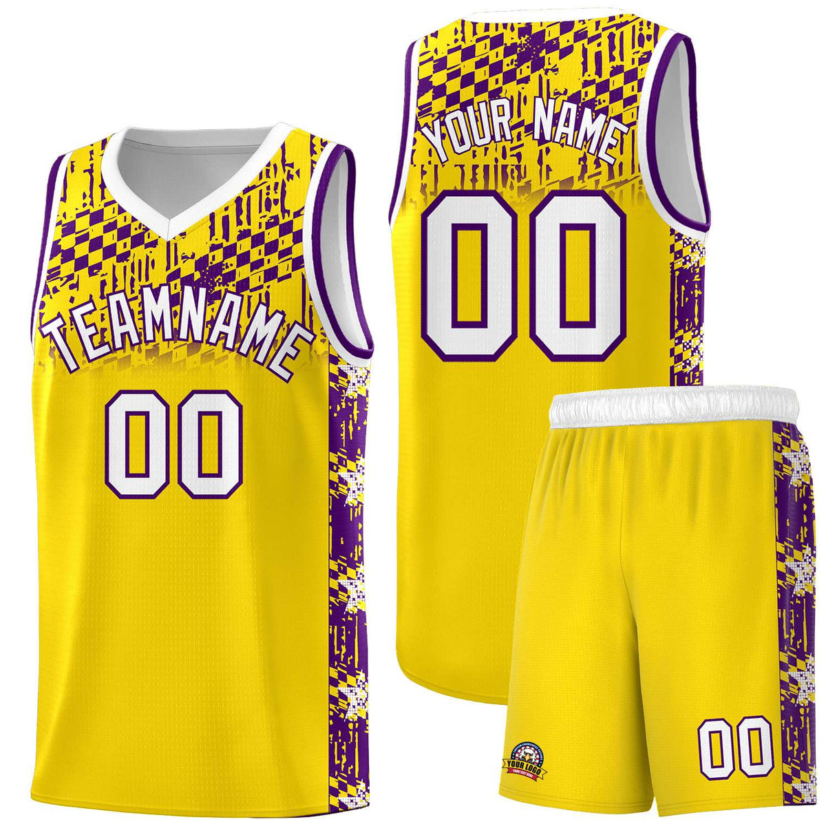 Custom Gold Mosaic Stars Pattern Sports Uniform Basketball Jersey|KXKSHOP