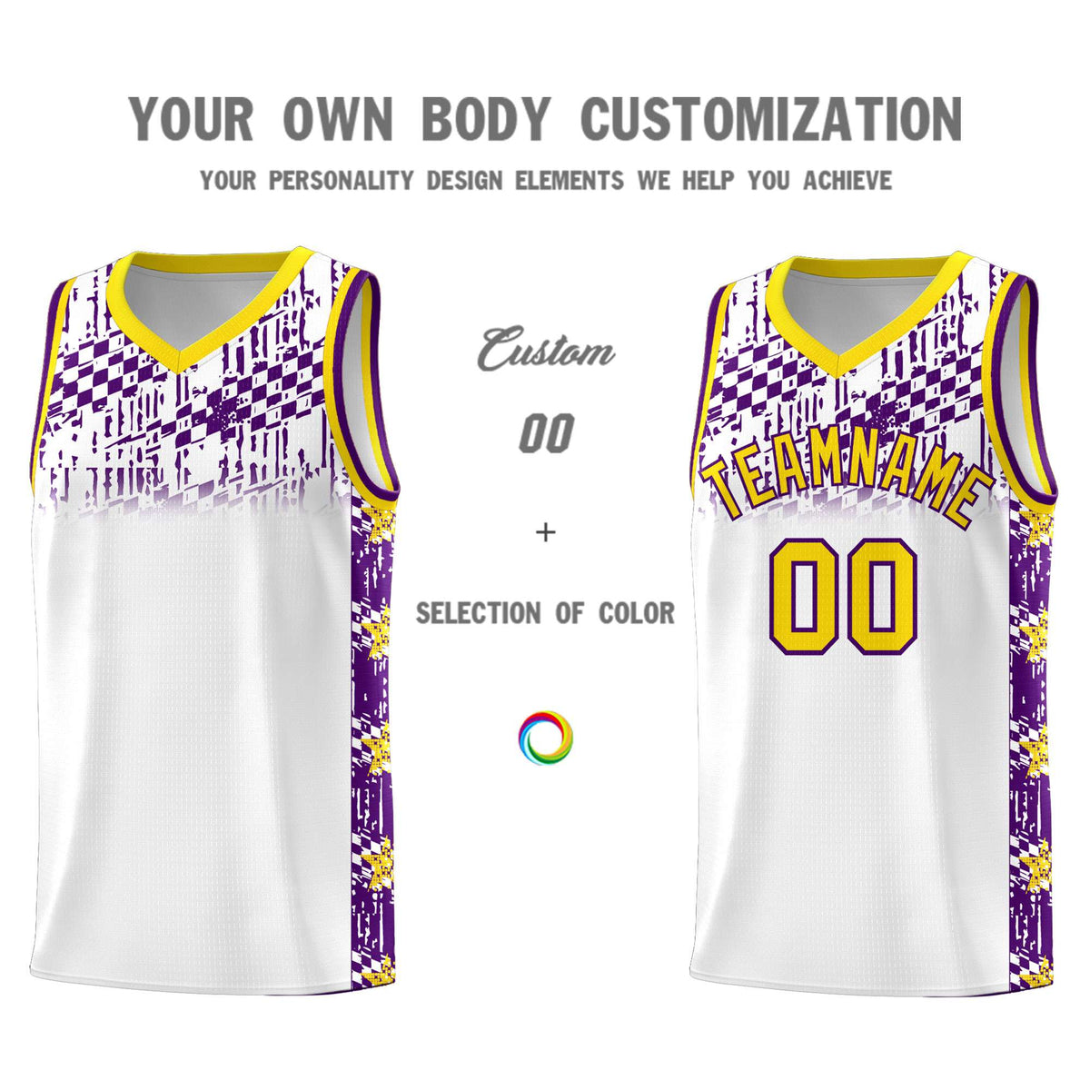 Custom White Mosaic Stars Pattern Sports Uniform Basketball Jersey|KXKSHOP