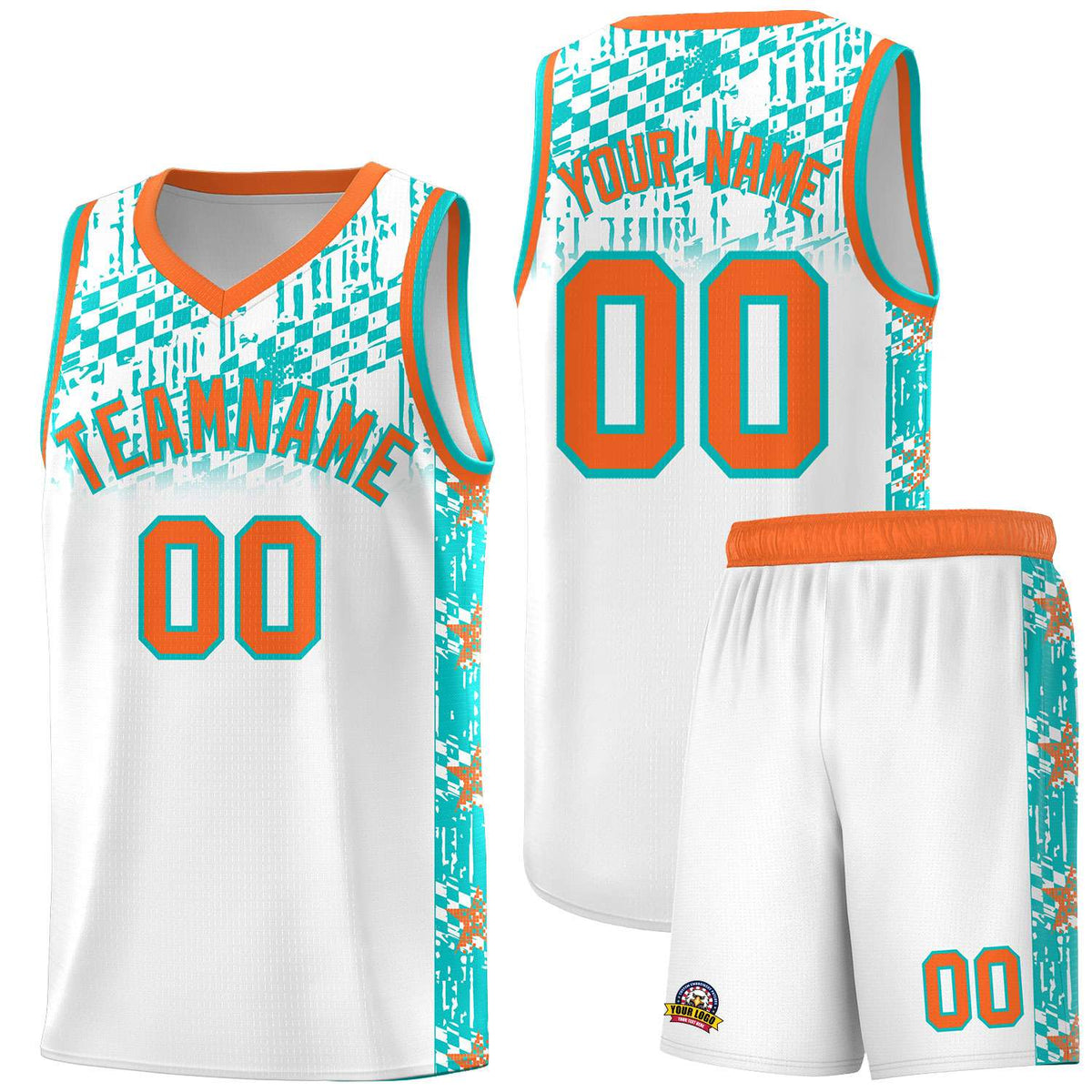 Custom White Mosaic Stars Pattern Sports Uniform Basketball Jersey|KXKSHOP